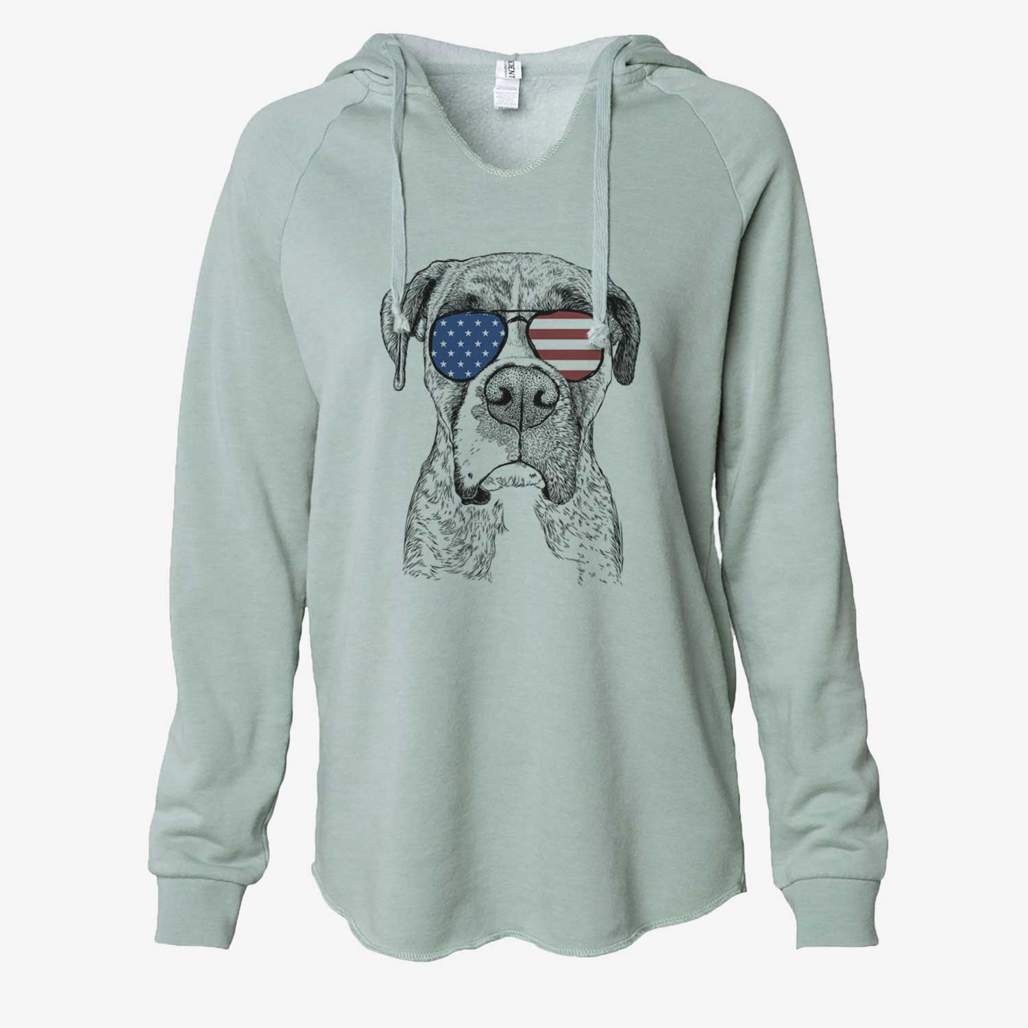 USA Rowdy Rex the Boxer - Cali Wave Hooded Sweatshirt