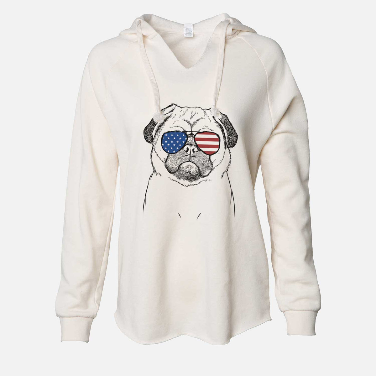 USA Ruby the Pug - Cali Wave Hooded Sweatshirt