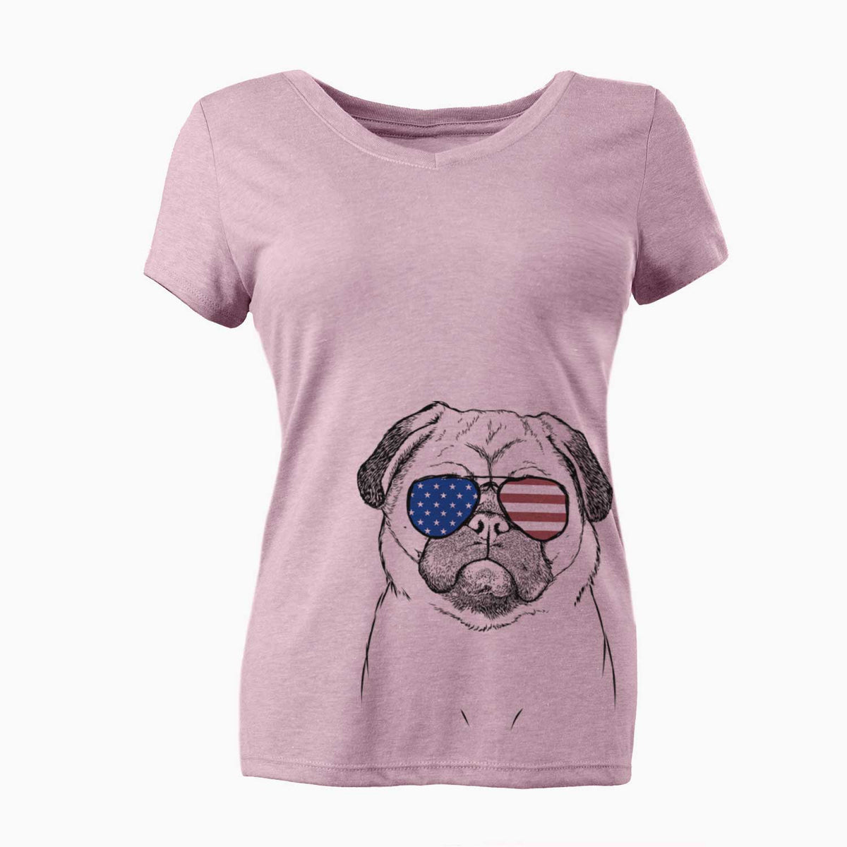 USA Ruby the Pug - Women's Perfect V-neck Shirt