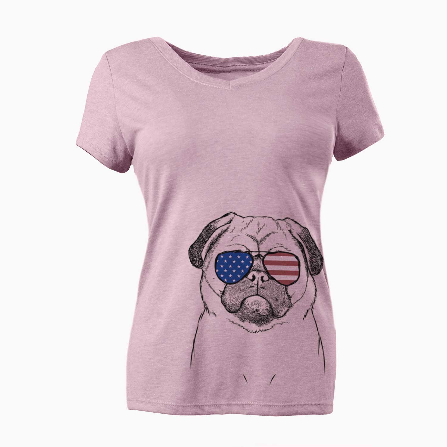 USA Ruby the Pug - Women's Perfect V-neck Shirt