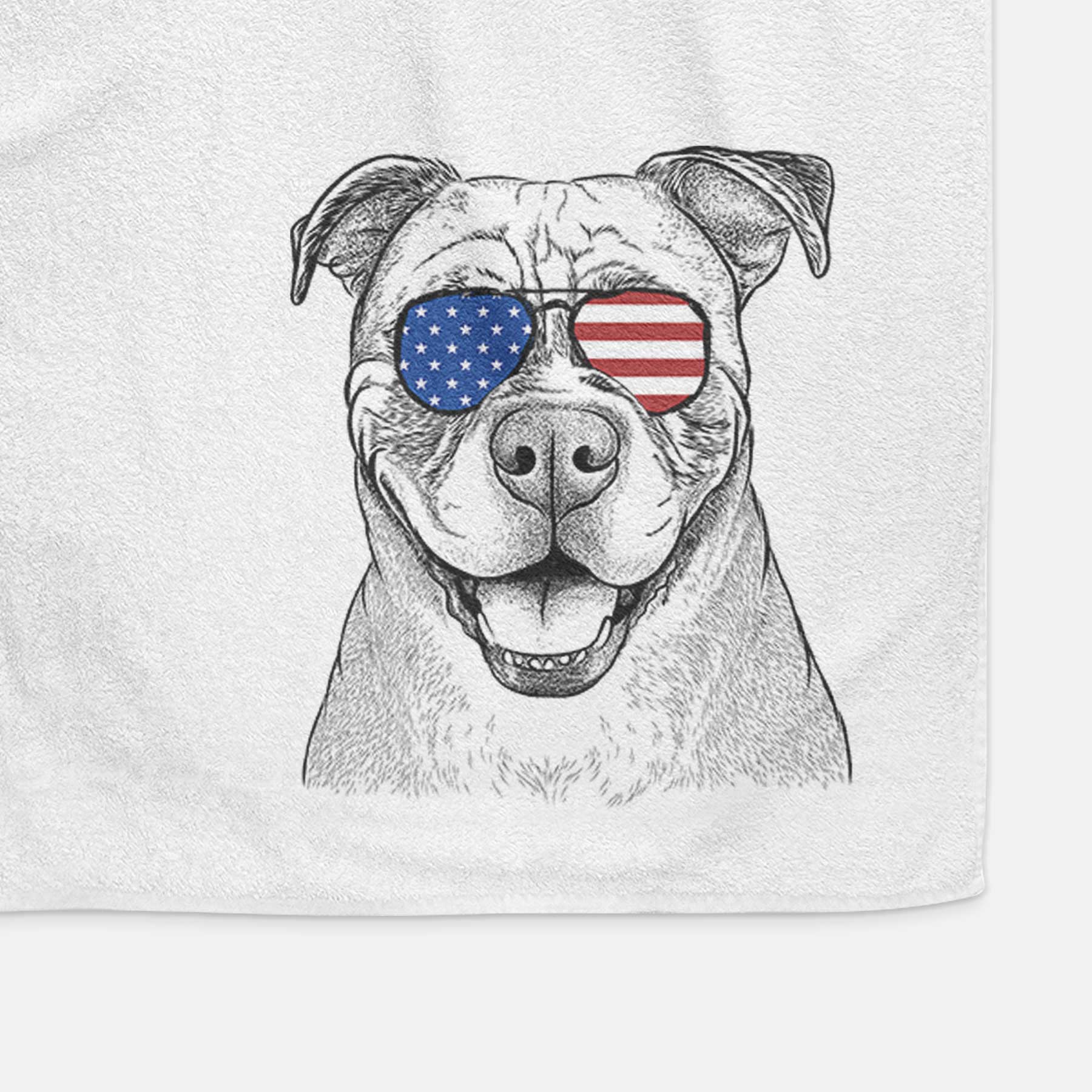 Rufus the American Bulldog Decorative Hand Towel