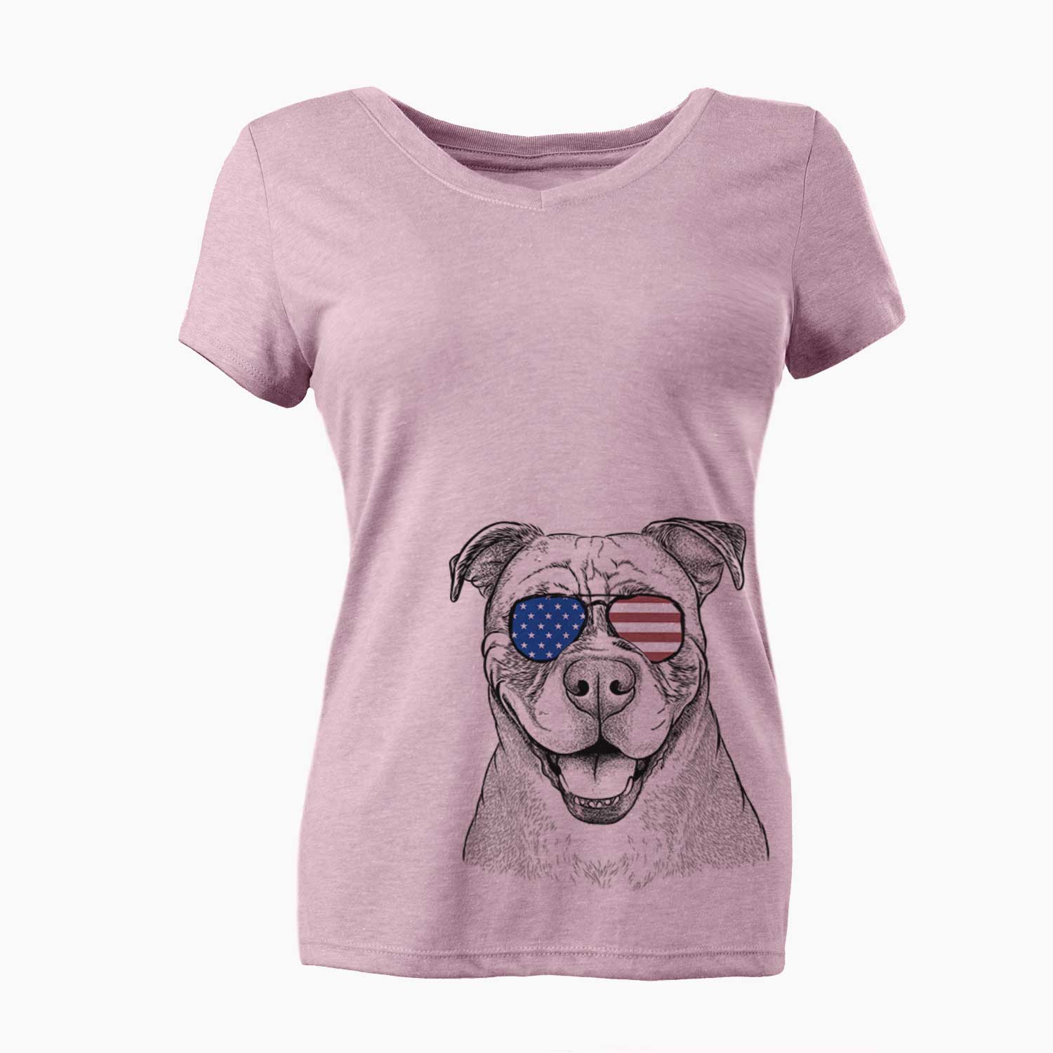 USA Rufus the American Bulldog - Women's Perfect V-neck Shirt