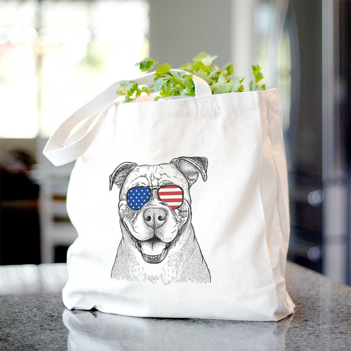 Rufus the American Bulldog - Tote Bag