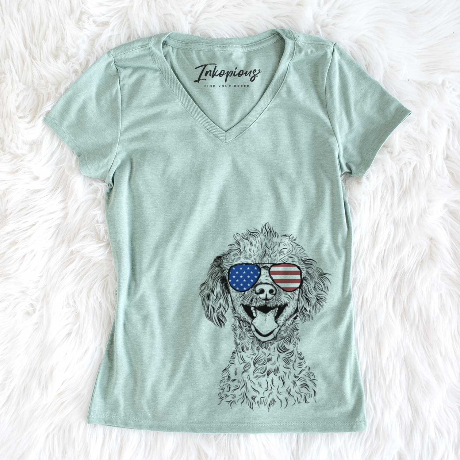 USA Rusty the Toy Poodle - Women's Perfect V-neck Shirt