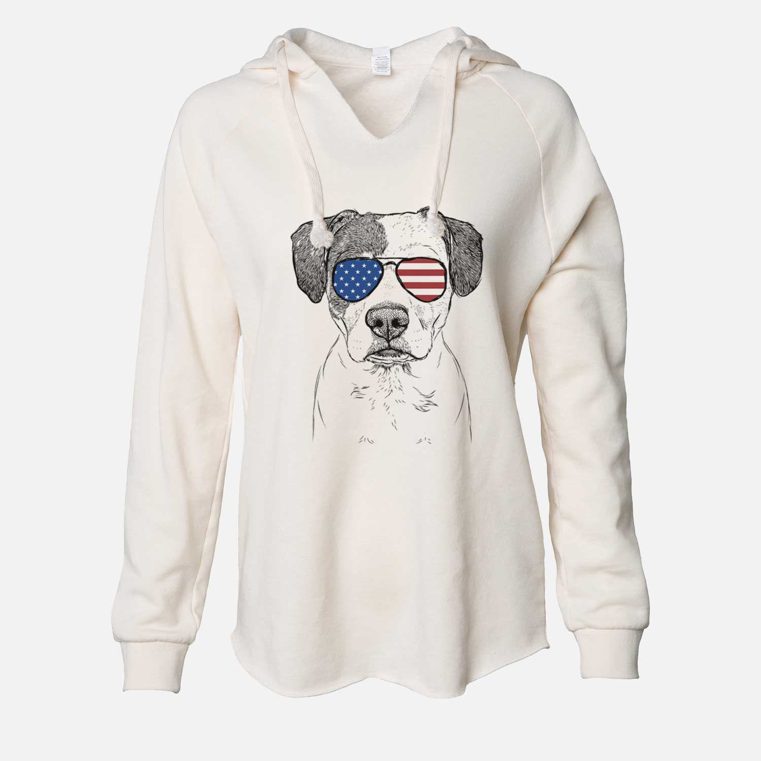 USA Ryleigh the Beagle Pitbull Mix - Cali Wave Hooded Sweatshirt