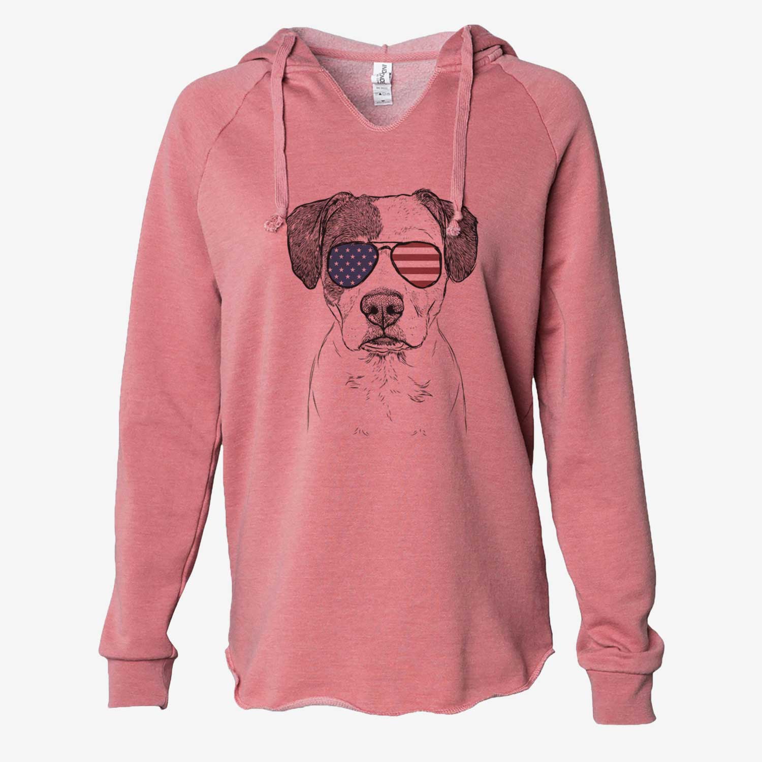 USA Ryleigh the Beagle Pitbull Mix - Cali Wave Hooded Sweatshirt