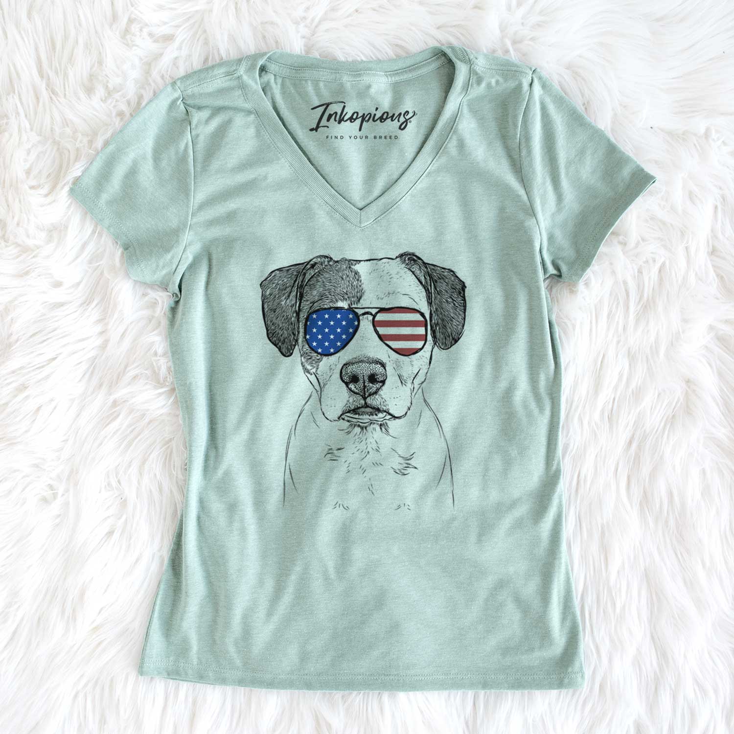 USA Ryleigh the Beagle Pitbull Mix - Women's Perfect V-neck Shirt