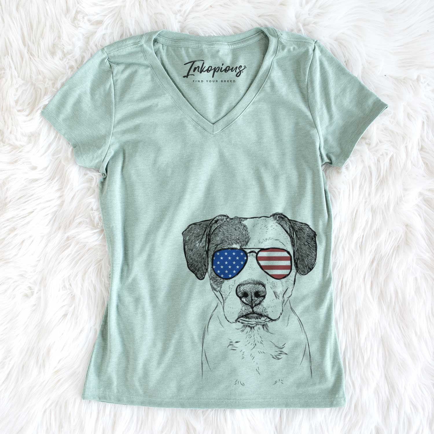 USA Ryleigh the Beagle Pitbull Mix - Women's Perfect V-neck Shirt