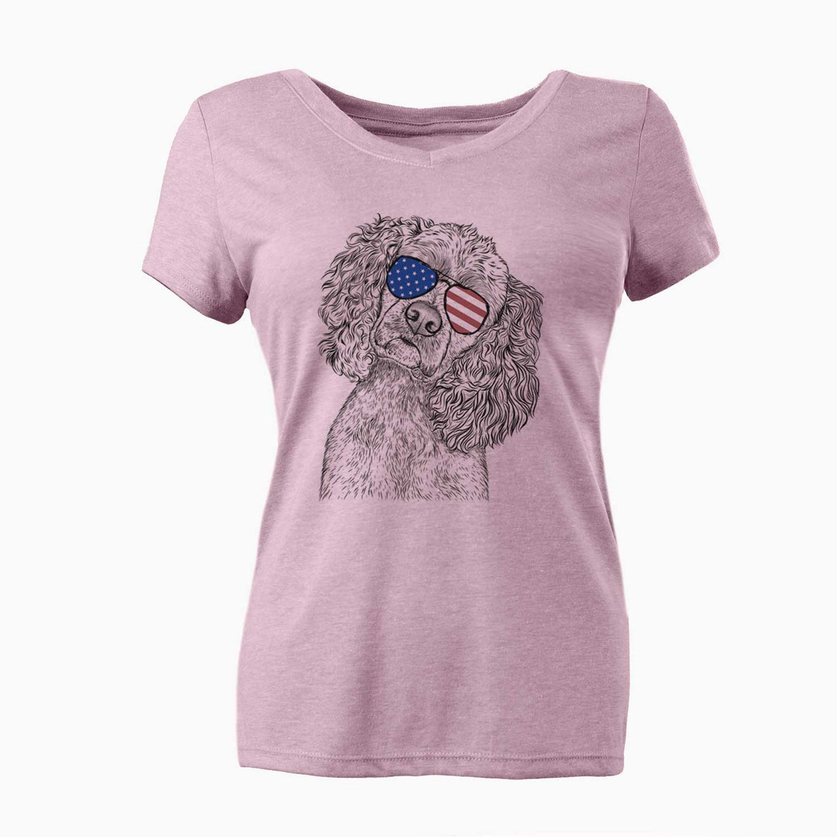 USA Sadie the Cocker Spaniel - Women's Perfect V-neck Shirt