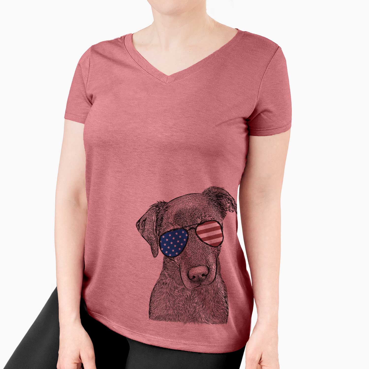 USA Sadie the Whipador - Women's Perfect V-neck Shirt