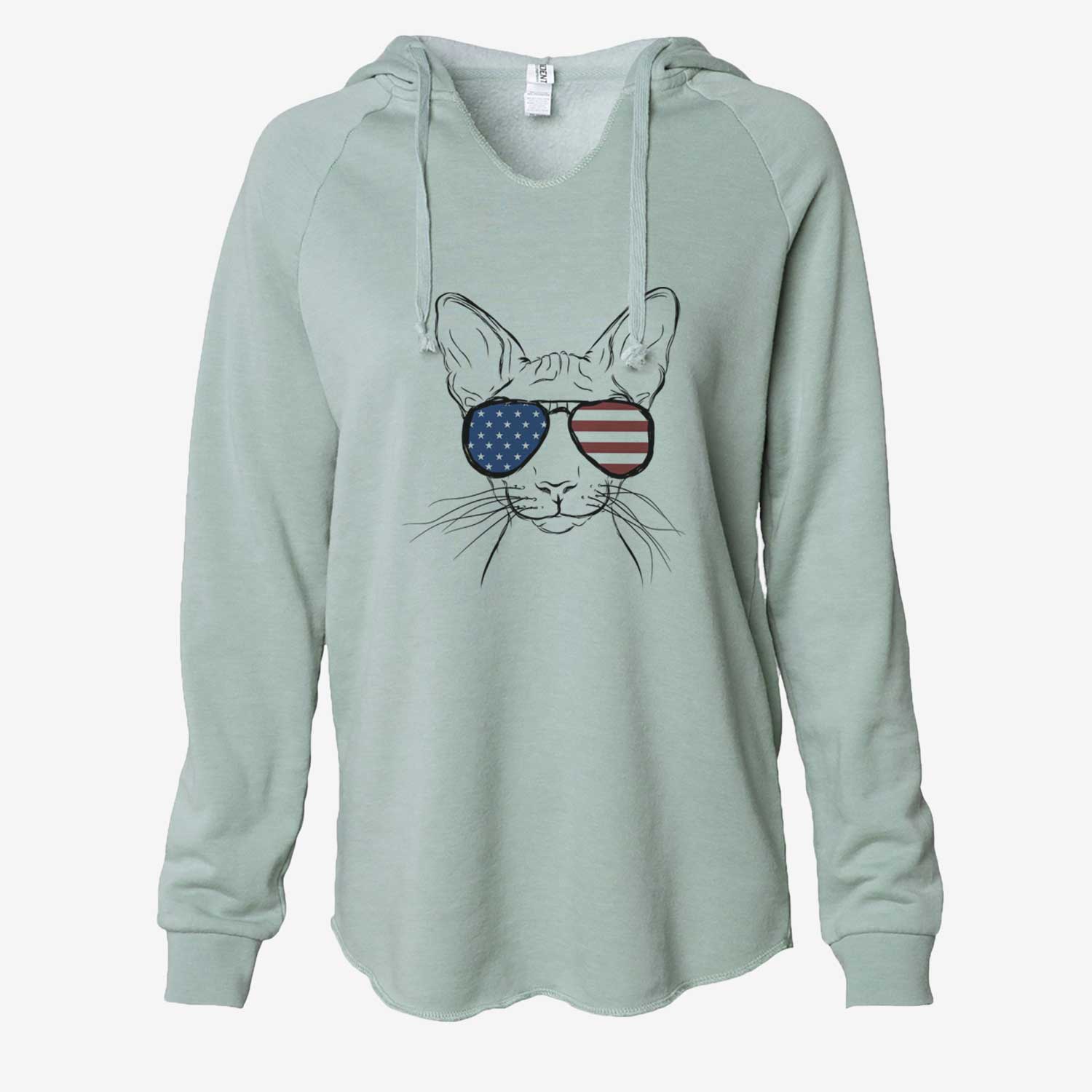 USA Sammy the Spinx Cat - Cali Wave Hooded Sweatshirt