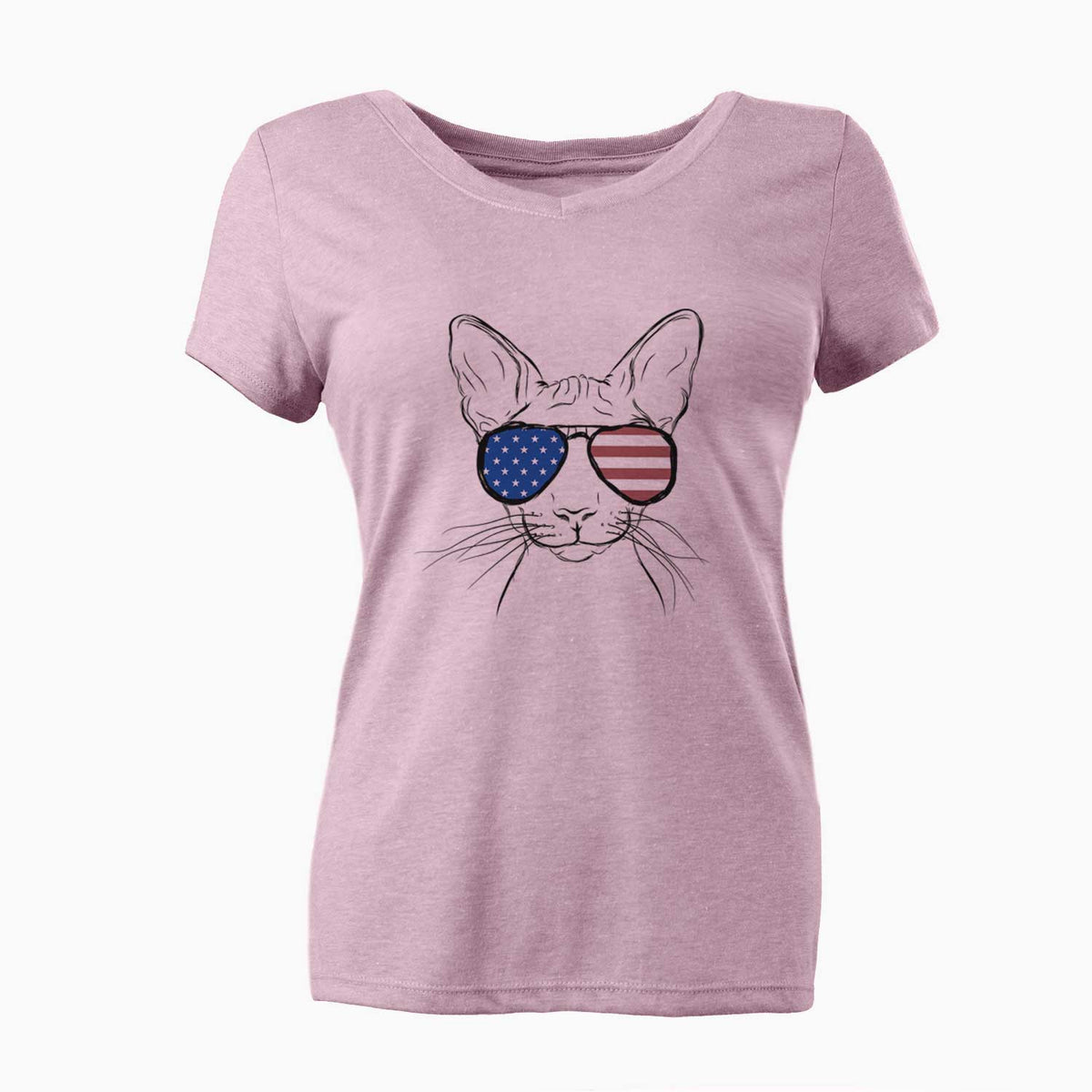 USA Sammy the Spinx Cat - Women's Perfect V-neck Shirt