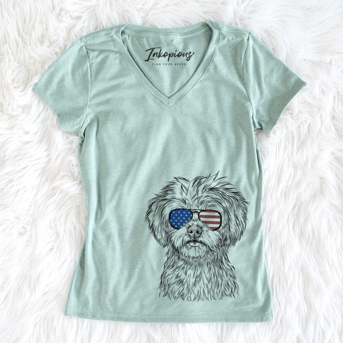 USA Sammy the Shorkie - Women's Perfect V-neck Shirt