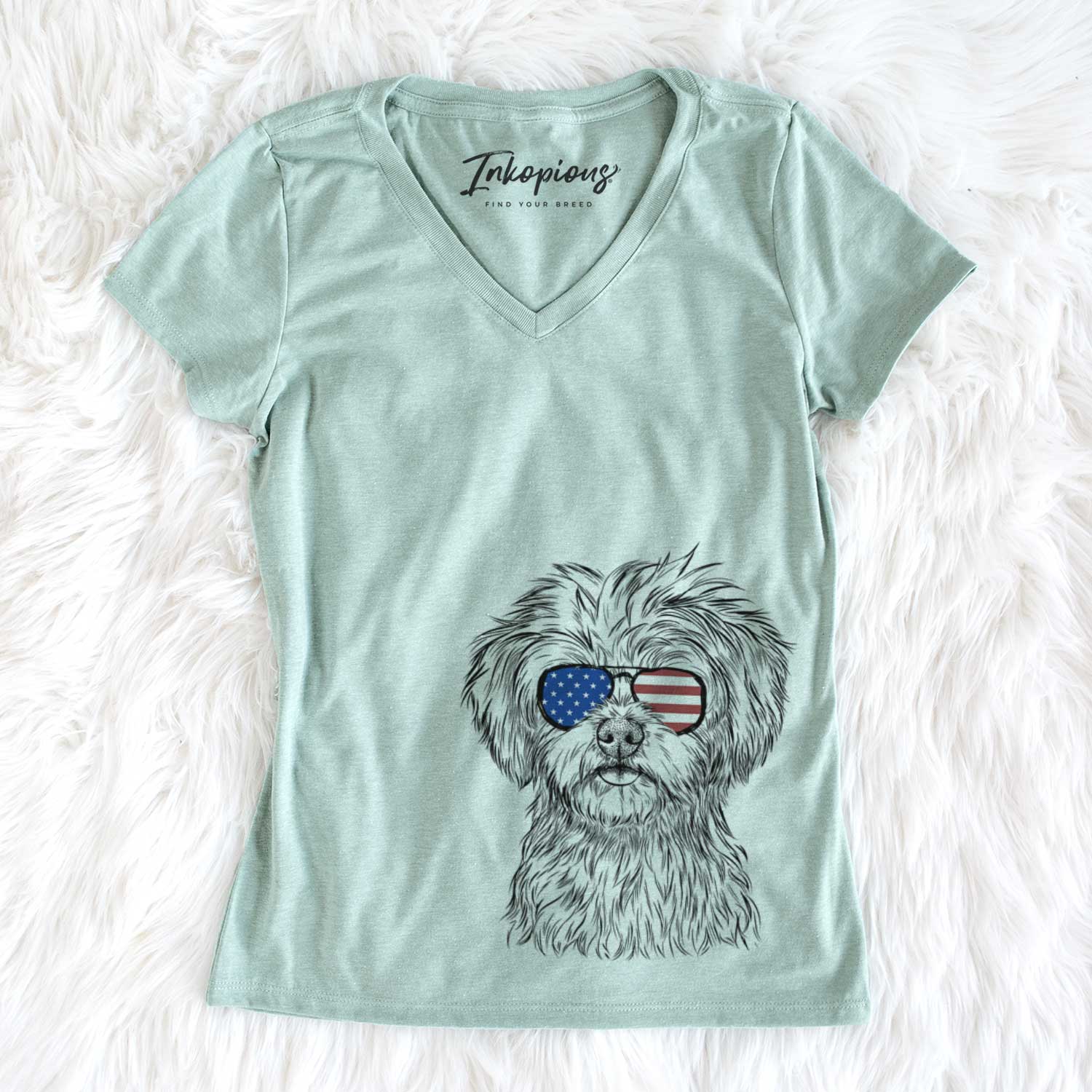 USA Sammy the Shorkie - Women's Perfect V-neck Shirt