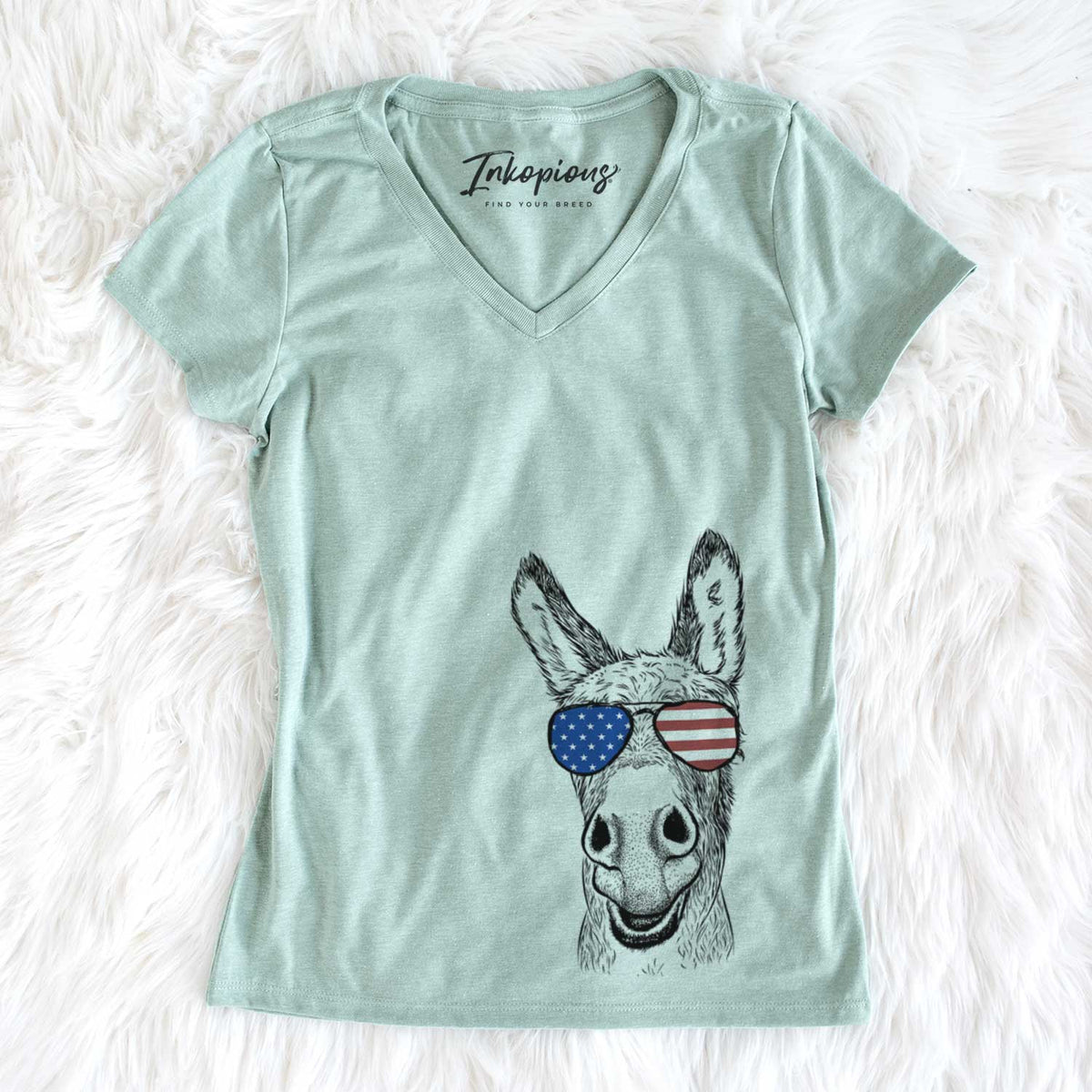 USA Samule the Donkey - Women's Perfect V-neck Shirt