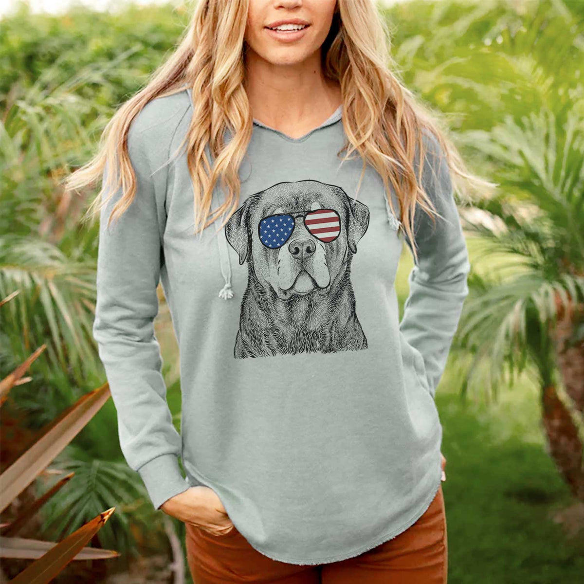 USA Sarge the Rottweiler - Cali Wave Hooded Sweatshirt