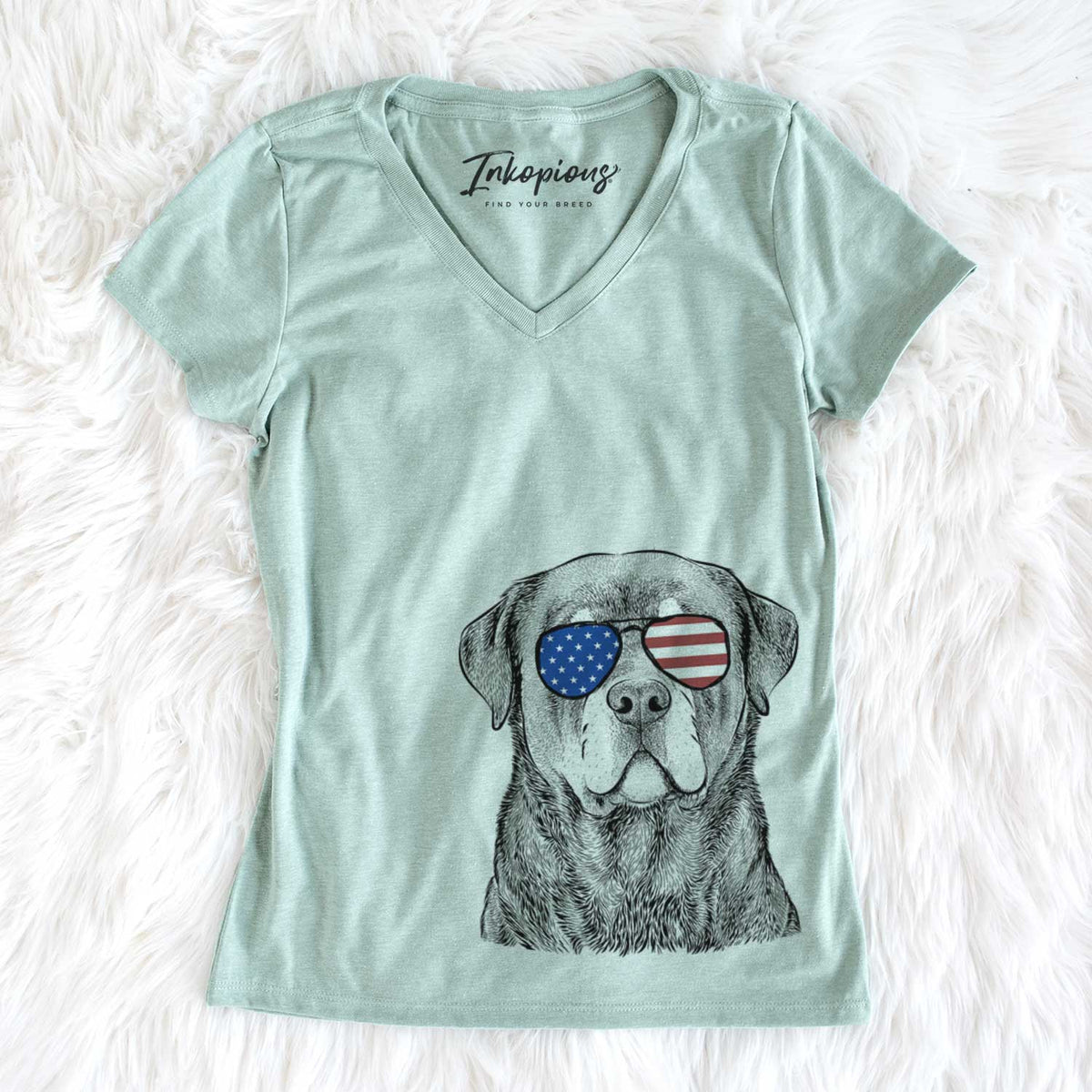USA Sarge the Rottweiler - Women's Perfect V-neck Shirt