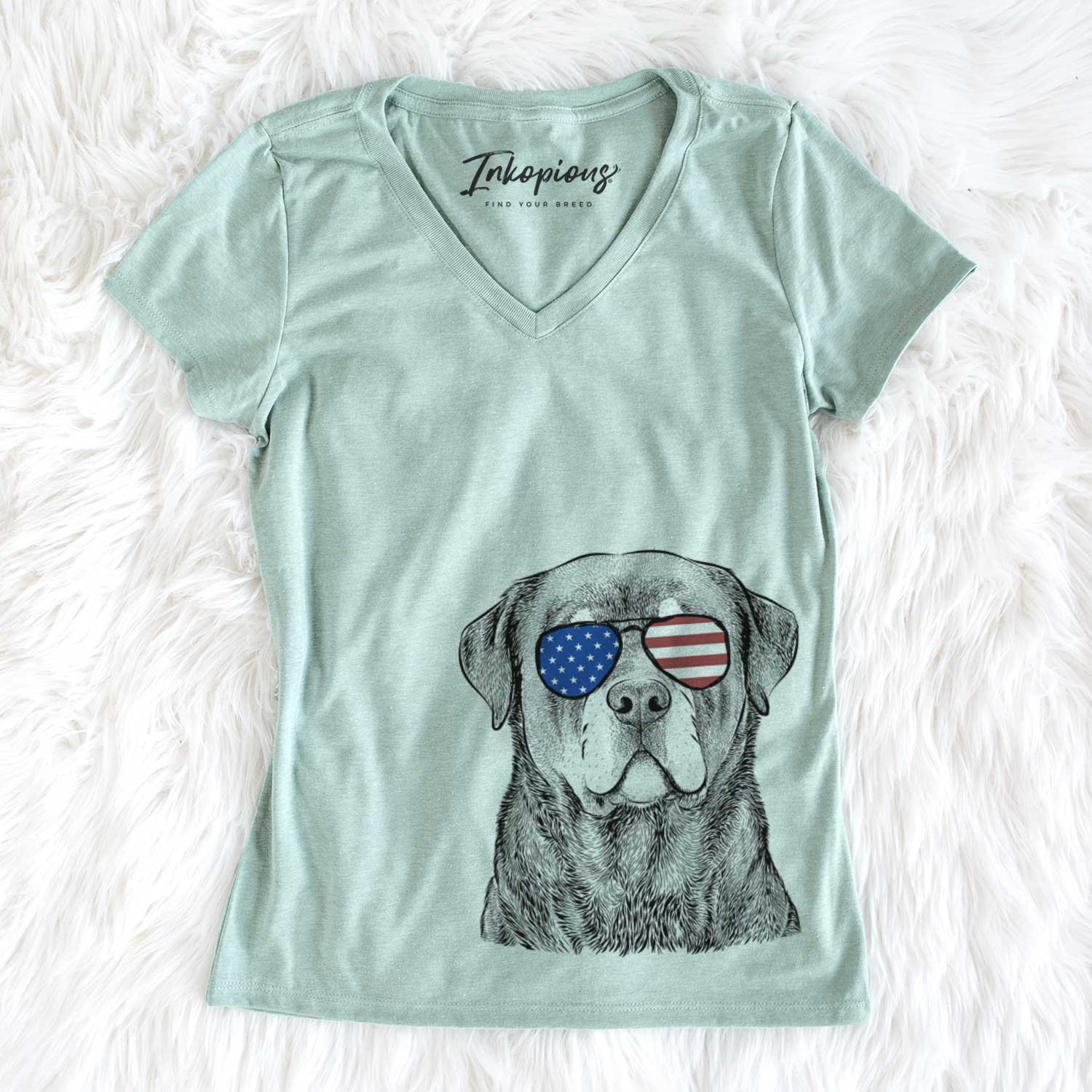 USA Sarge the Rottweiler - Women's Perfect V-neck Shirt