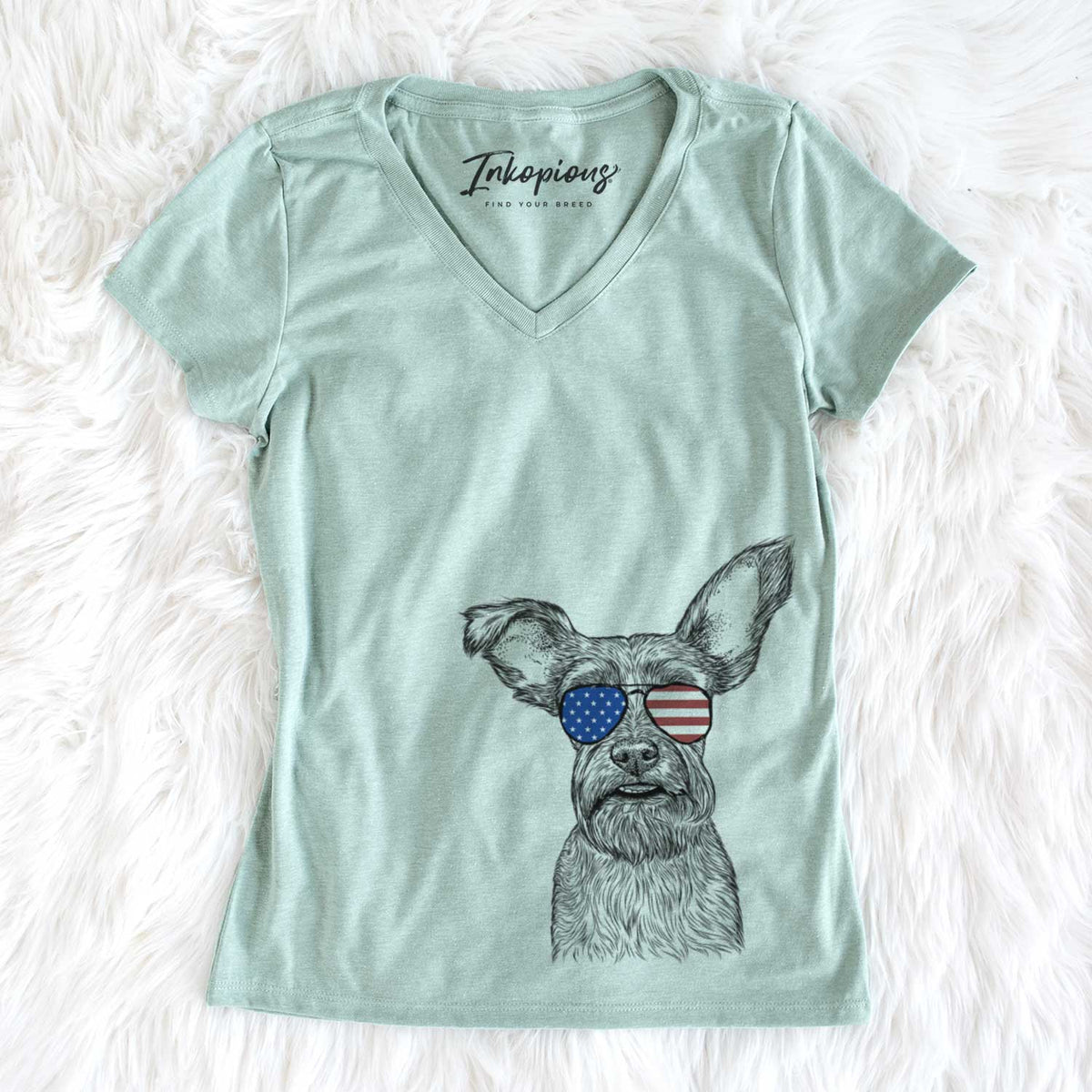 USA Sawyer the Snorkie - Women's Perfect V-neck Shirt