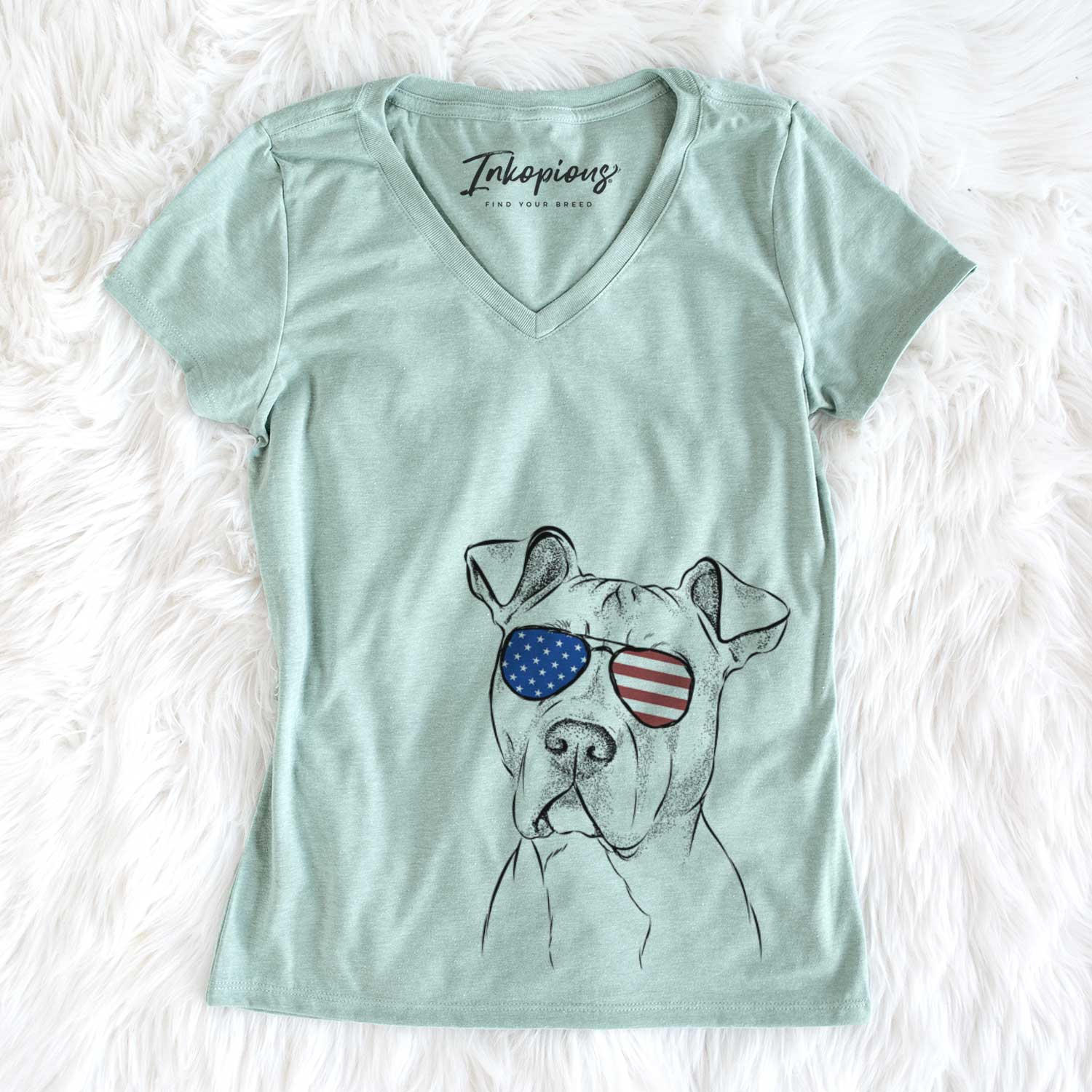 USA Scraps the American Staffordshire Mix - Women's Perfect V-neck Shirt