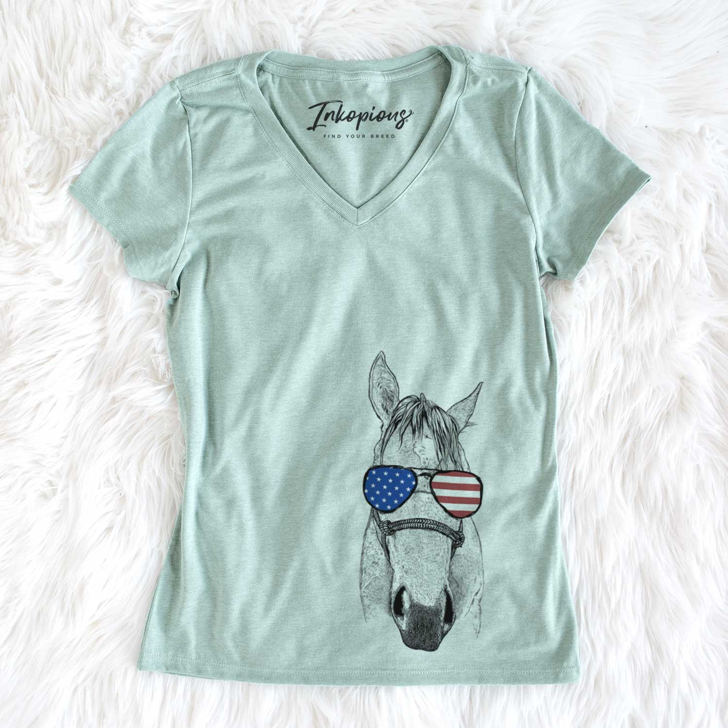 USA SeaBee the Quarter Horse - Women's Perfect V-neck Shirt