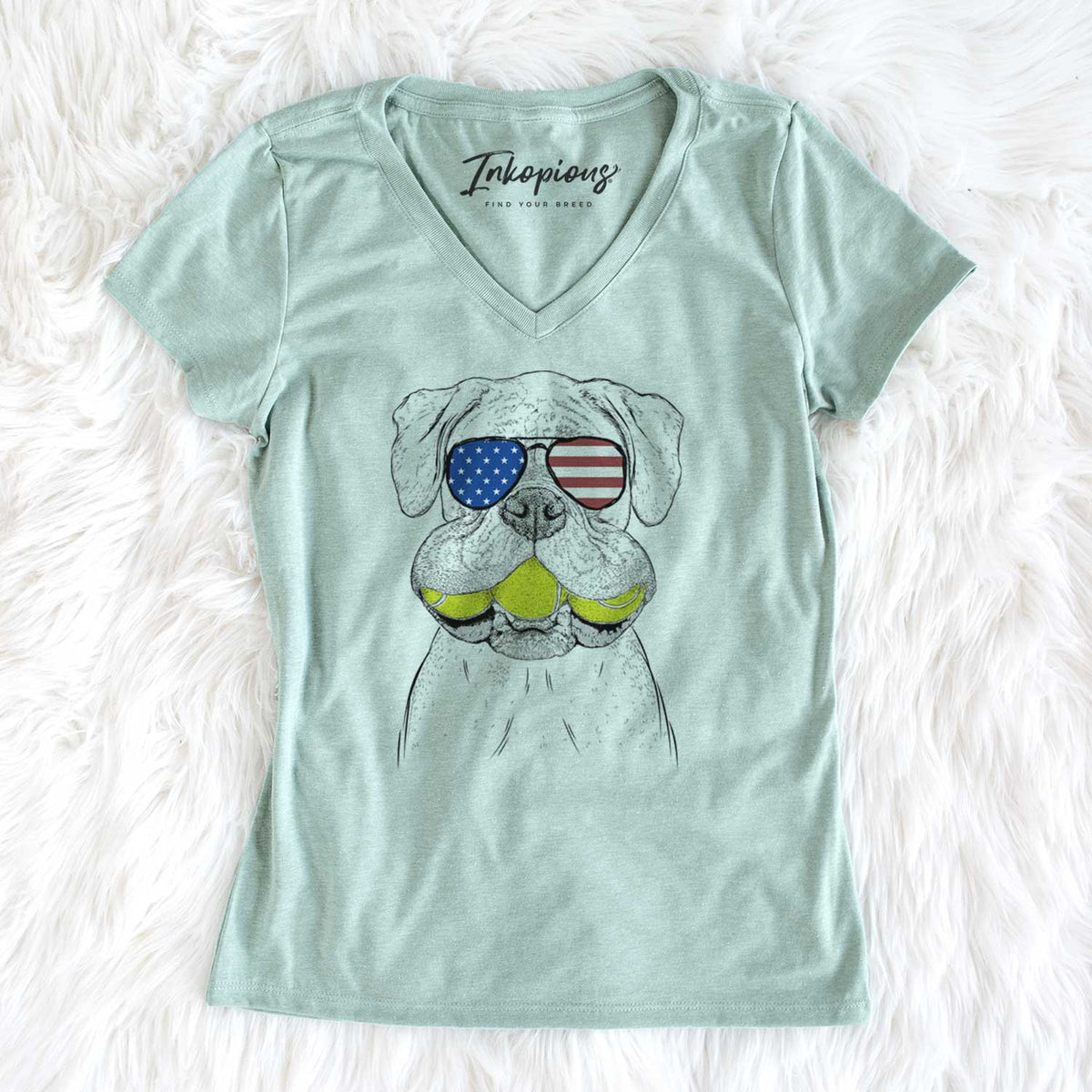 USA Seamus the Boxer - Women's Perfect V-neck Shirt