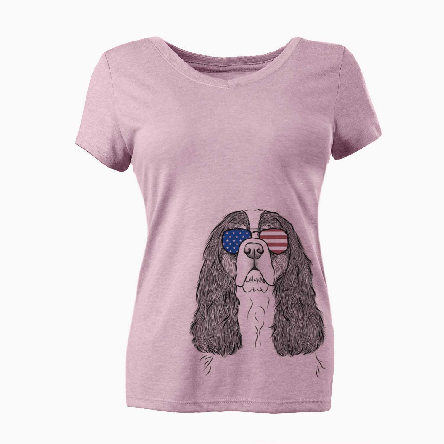 USA Sebastian the Cavalier King Charles Spaniel - Women's Perfect V-neck Shirt