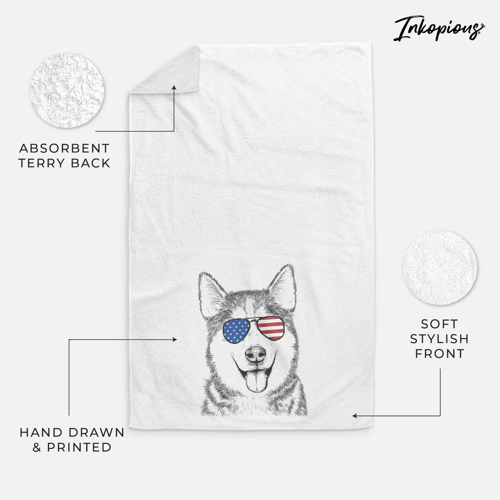 Sesi the Siberian Husky Hand Towel