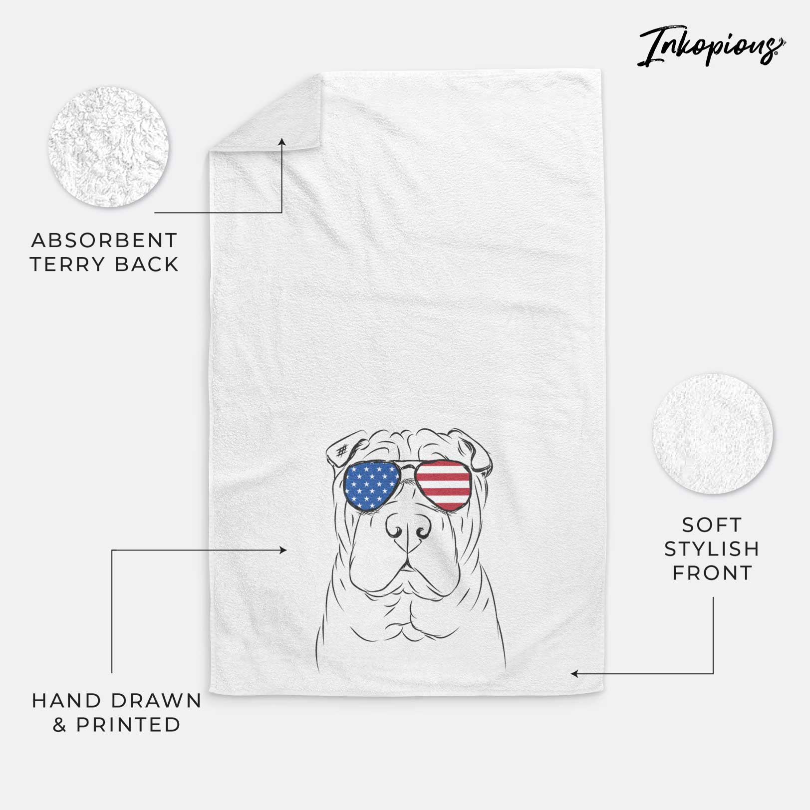 Sharpy the Shar Pei Decorative Hand Towel