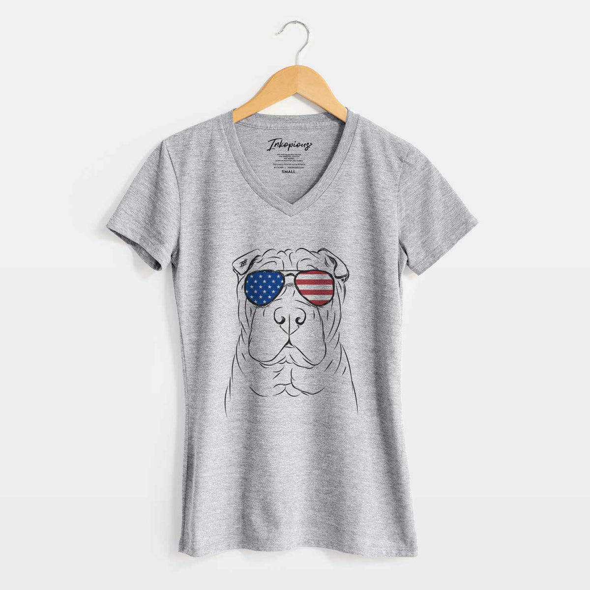 USA Sharpy the Shar Pei - Women&#39;s Perfect V-neck Shirt