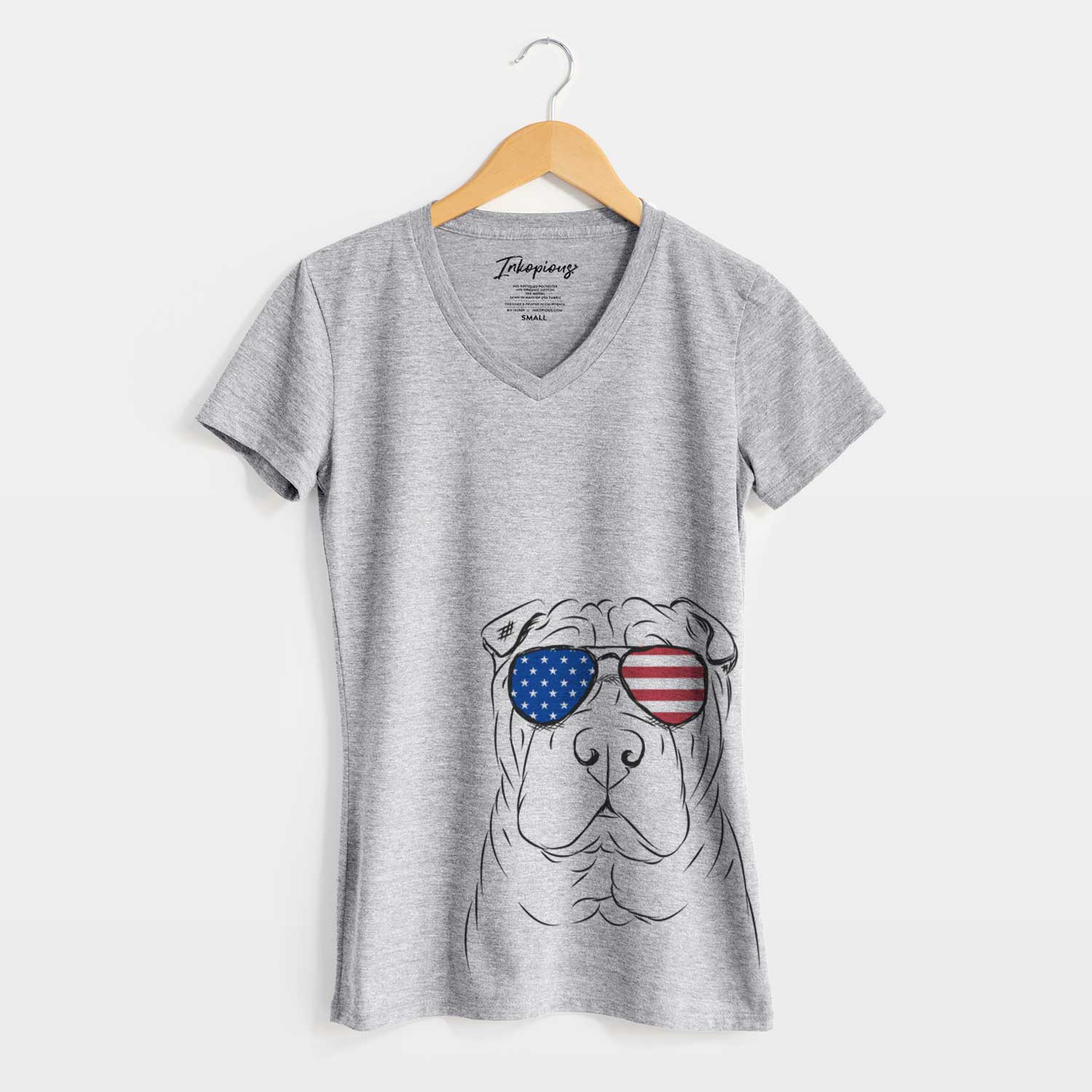 USA Sharpy the Shar Pei - Women's Perfect V-neck Shirt