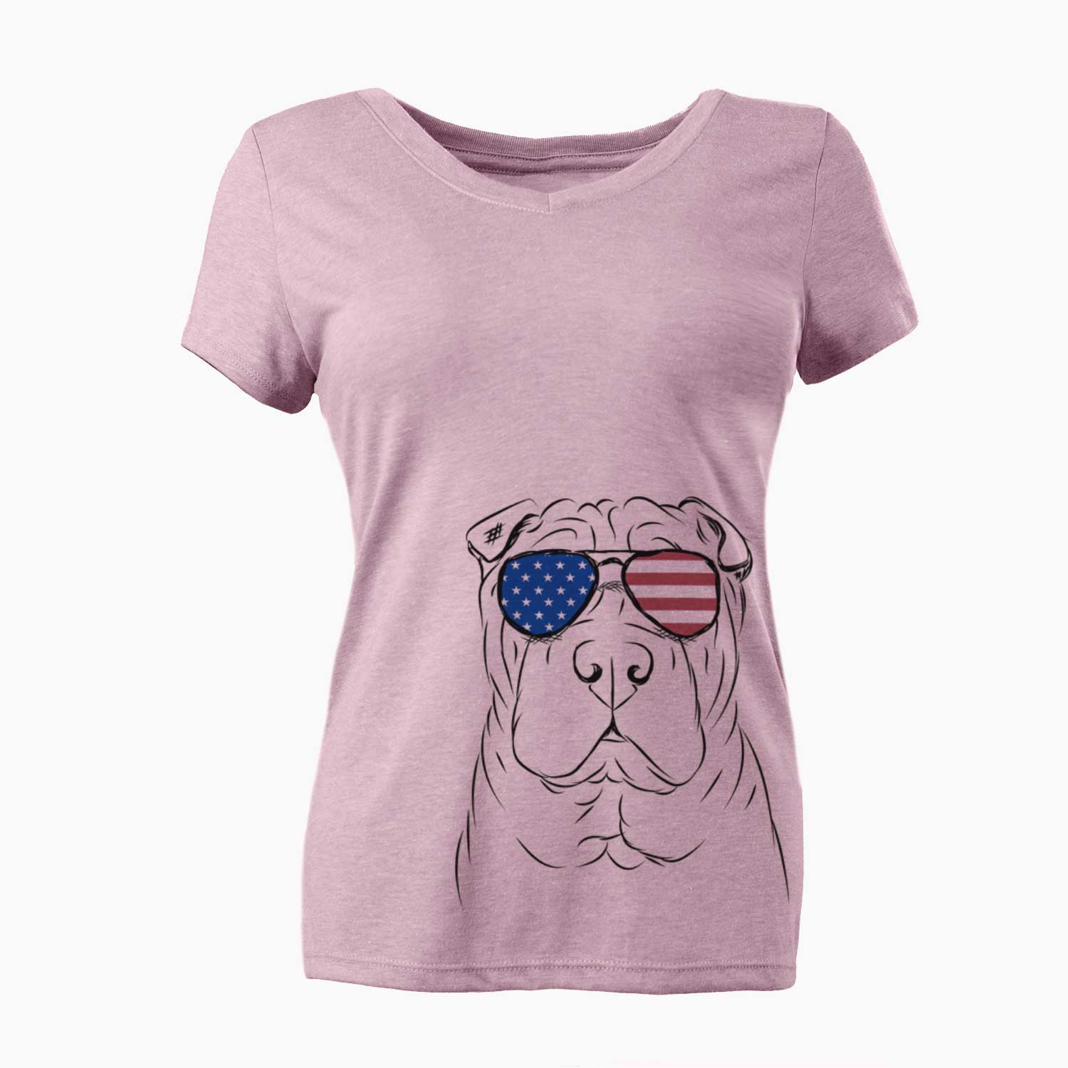 USA Sharpy the Shar Pei - Women's Perfect V-neck Shirt