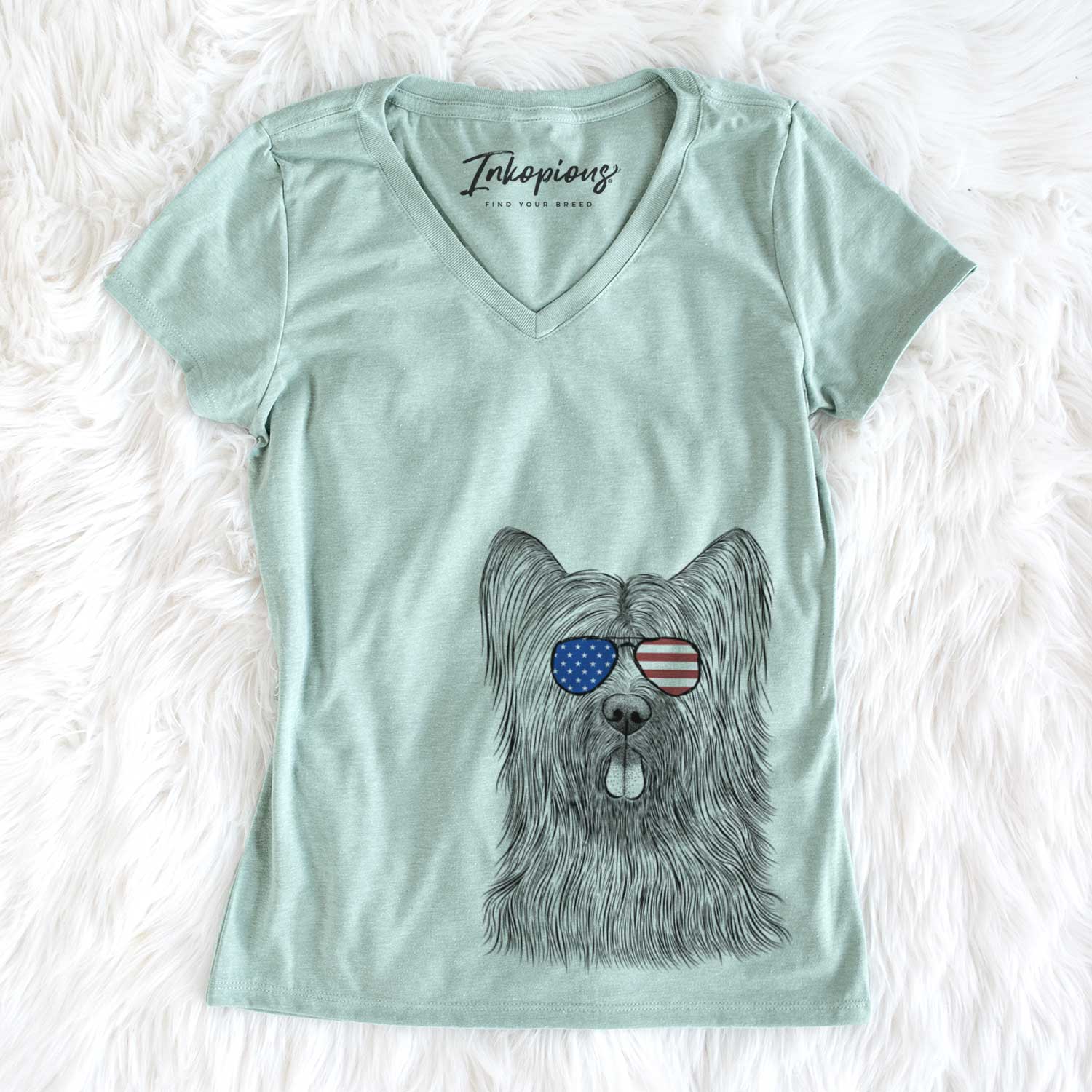 USA Shay the Briard - Women's Perfect V-neck Shirt
