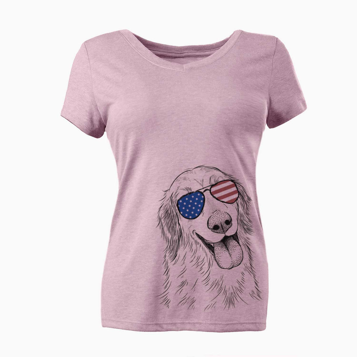 USA Shelby the Golden Retriever - Women's Perfect V-neck Shirt
