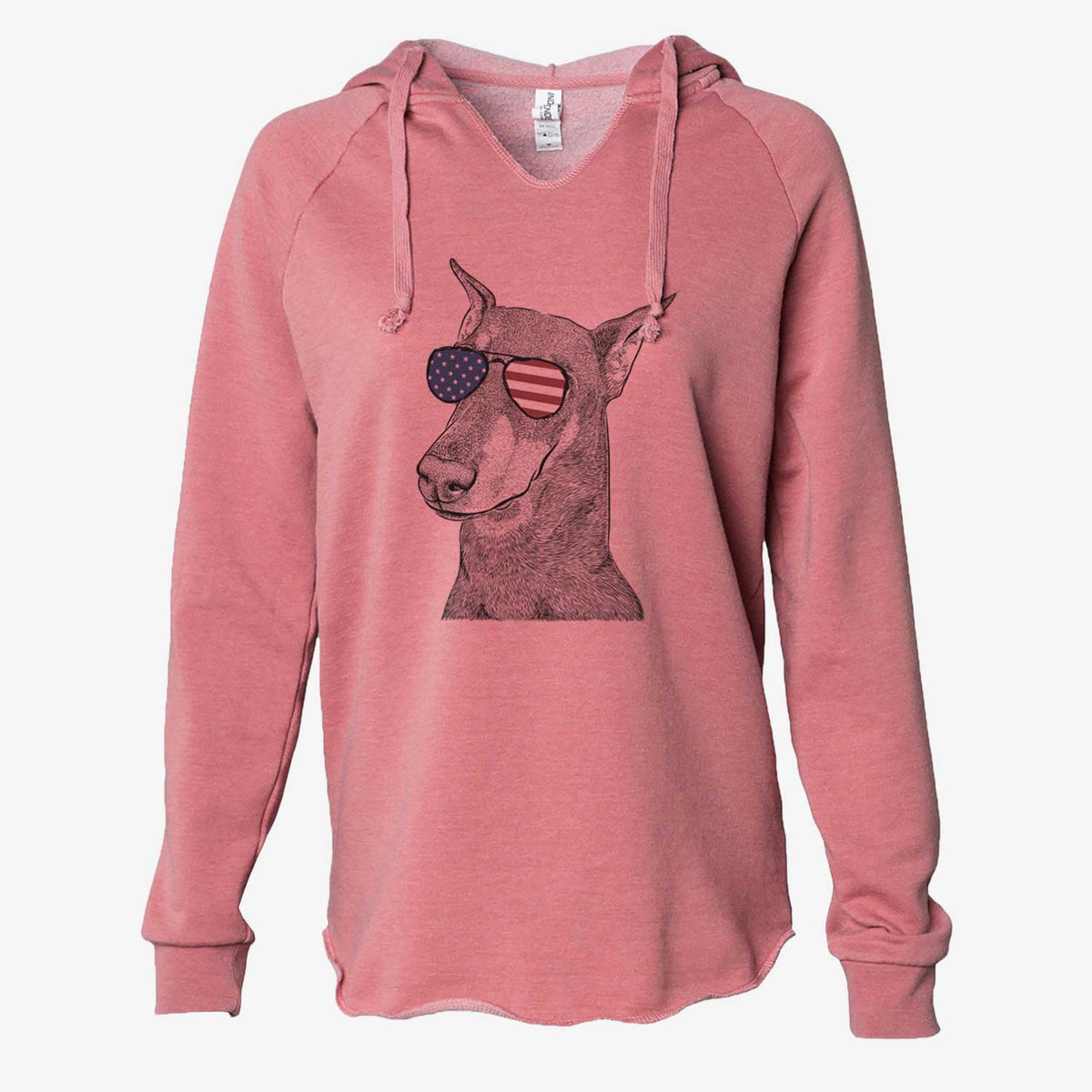 USA Shelby the Doberman Pinscher - Cali Wave Hooded Sweatshirt