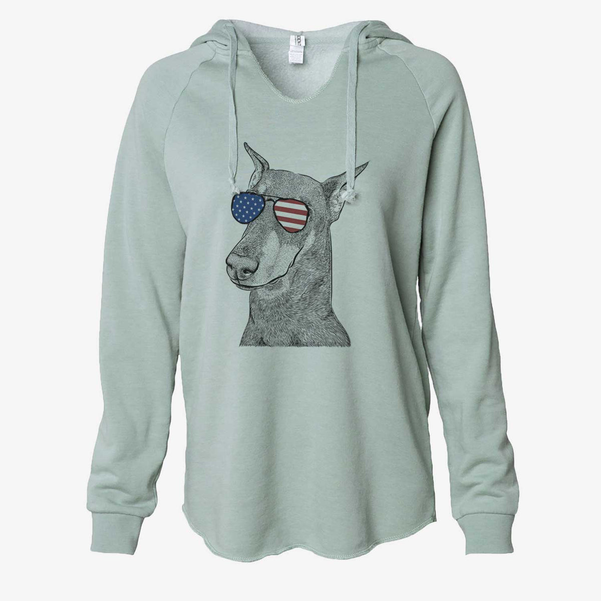 USA Shelby the Doberman Pinscher - Cali Wave Hooded Sweatshirt