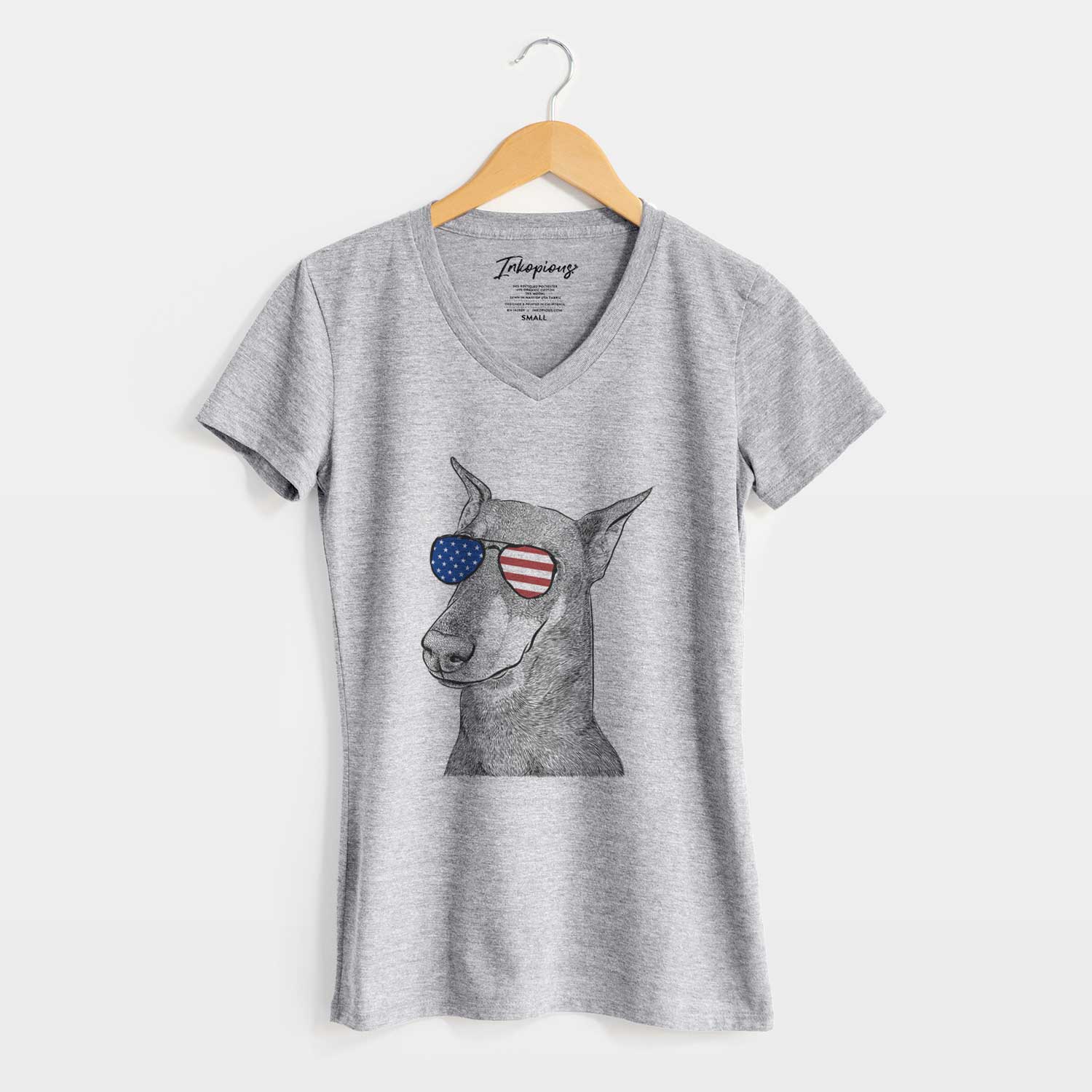 USA Shelby the Doberman Pinscher - Women's Perfect V-neck Shirt