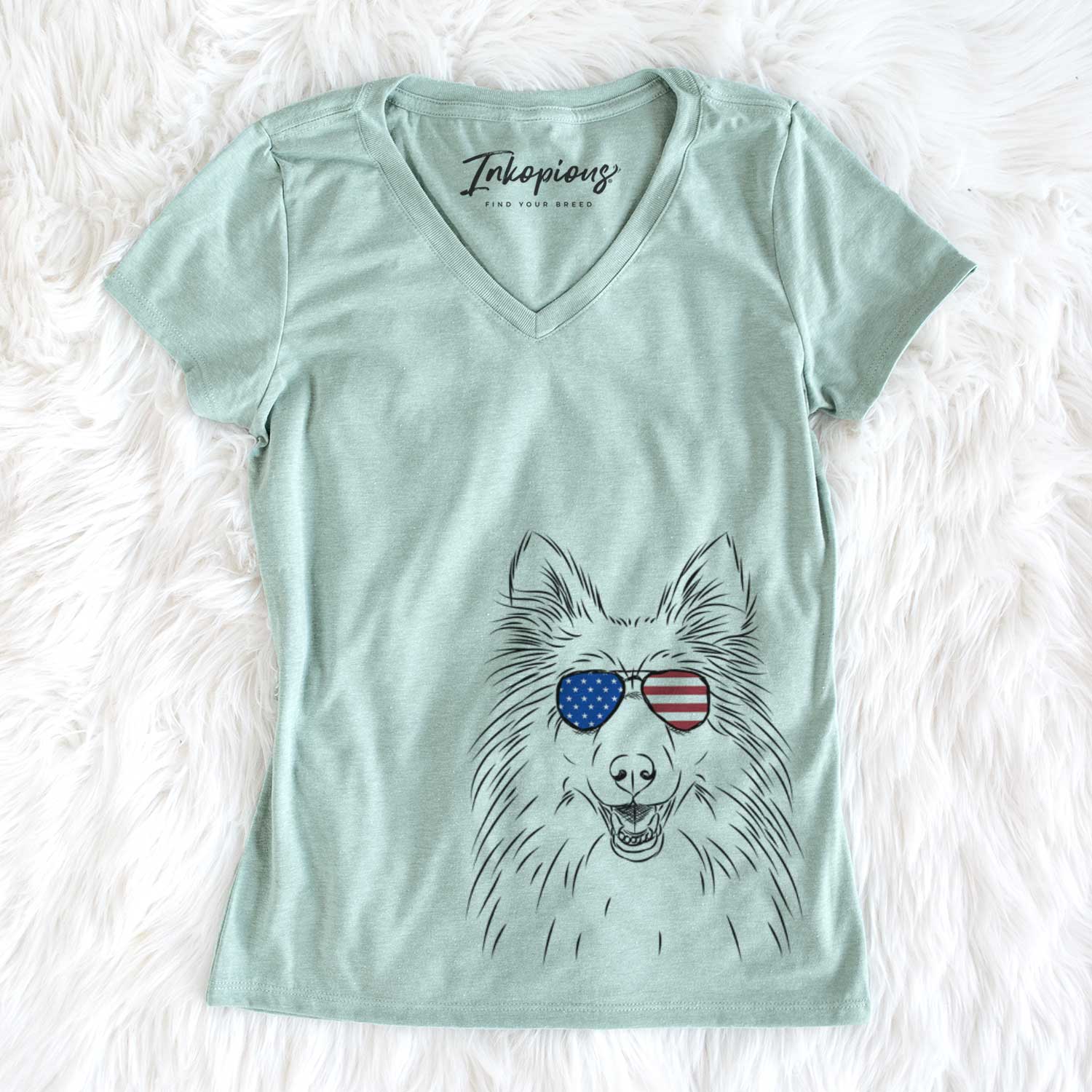 USA Sheldon the Shetland Sheepdog - Women's Perfect V-neck Shirt