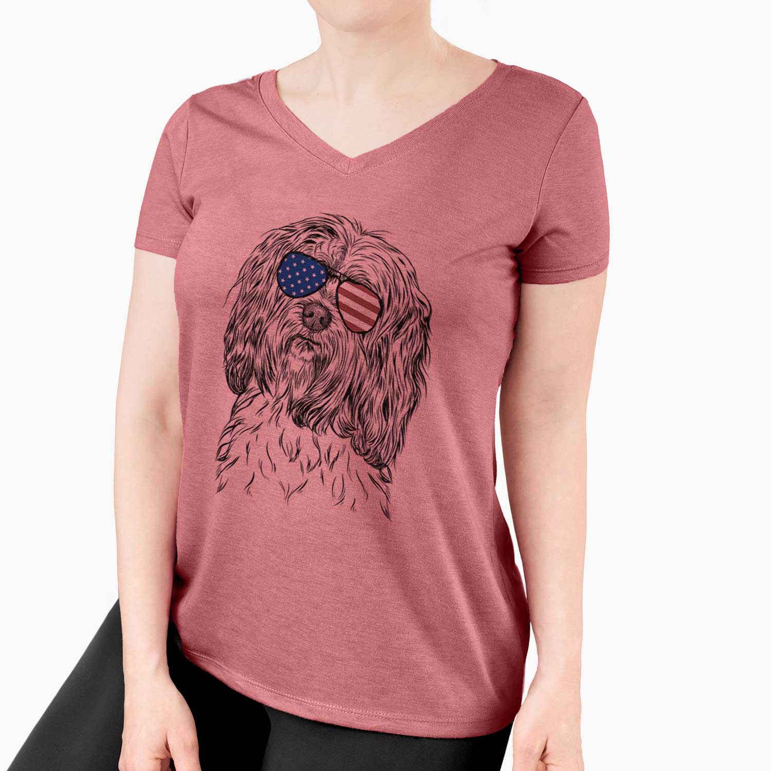 USA Shenpa the Tibetan Terrier - Women's Perfect V-neck Shirt