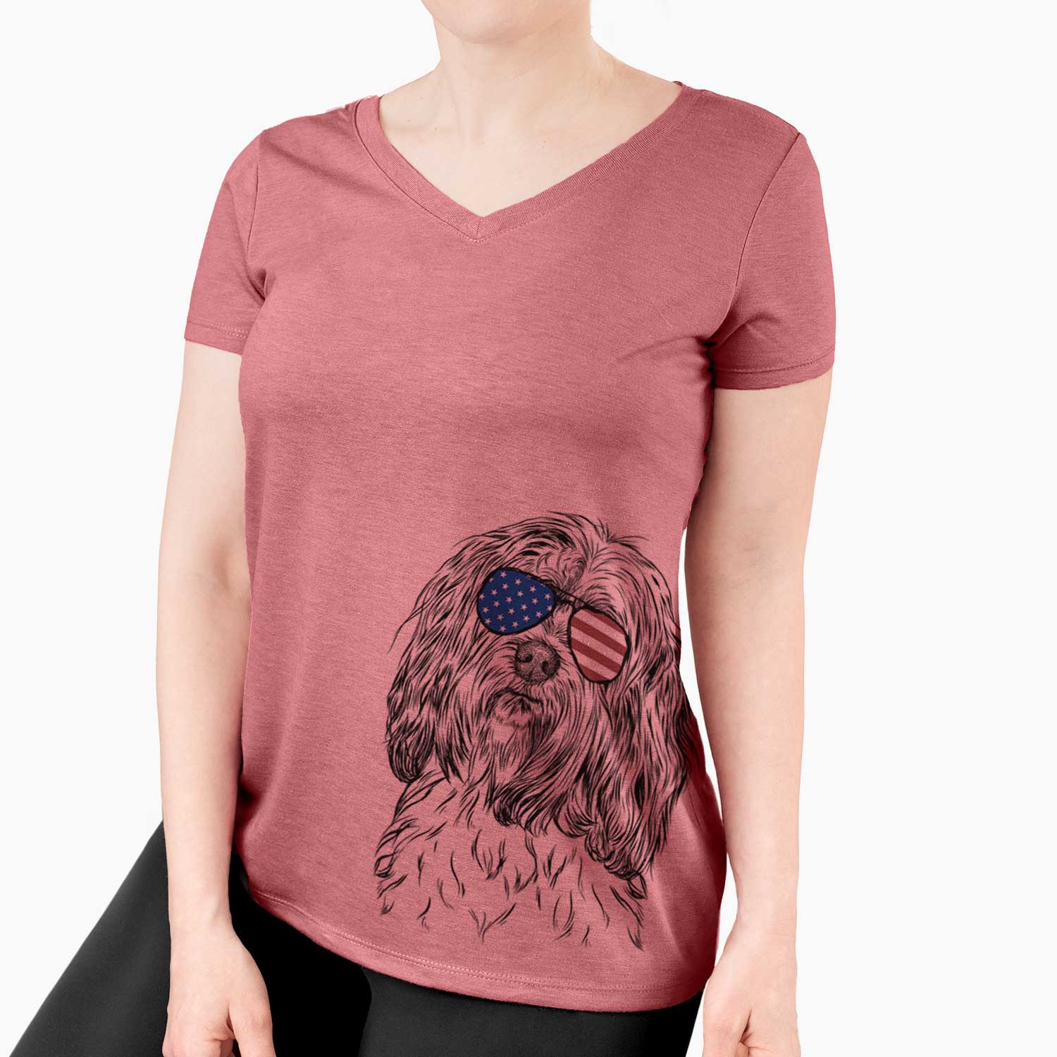 USA Shenpa the Tibetan Terrier - Women's Perfect V-neck Shirt