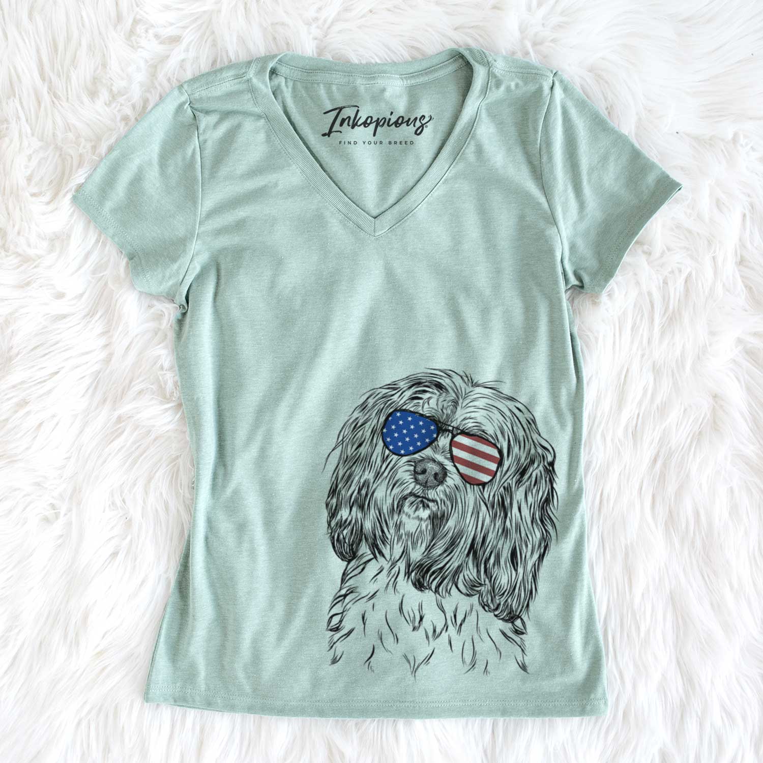 USA Shenpa the Tibetan Terrier - Women's Perfect V-neck Shirt