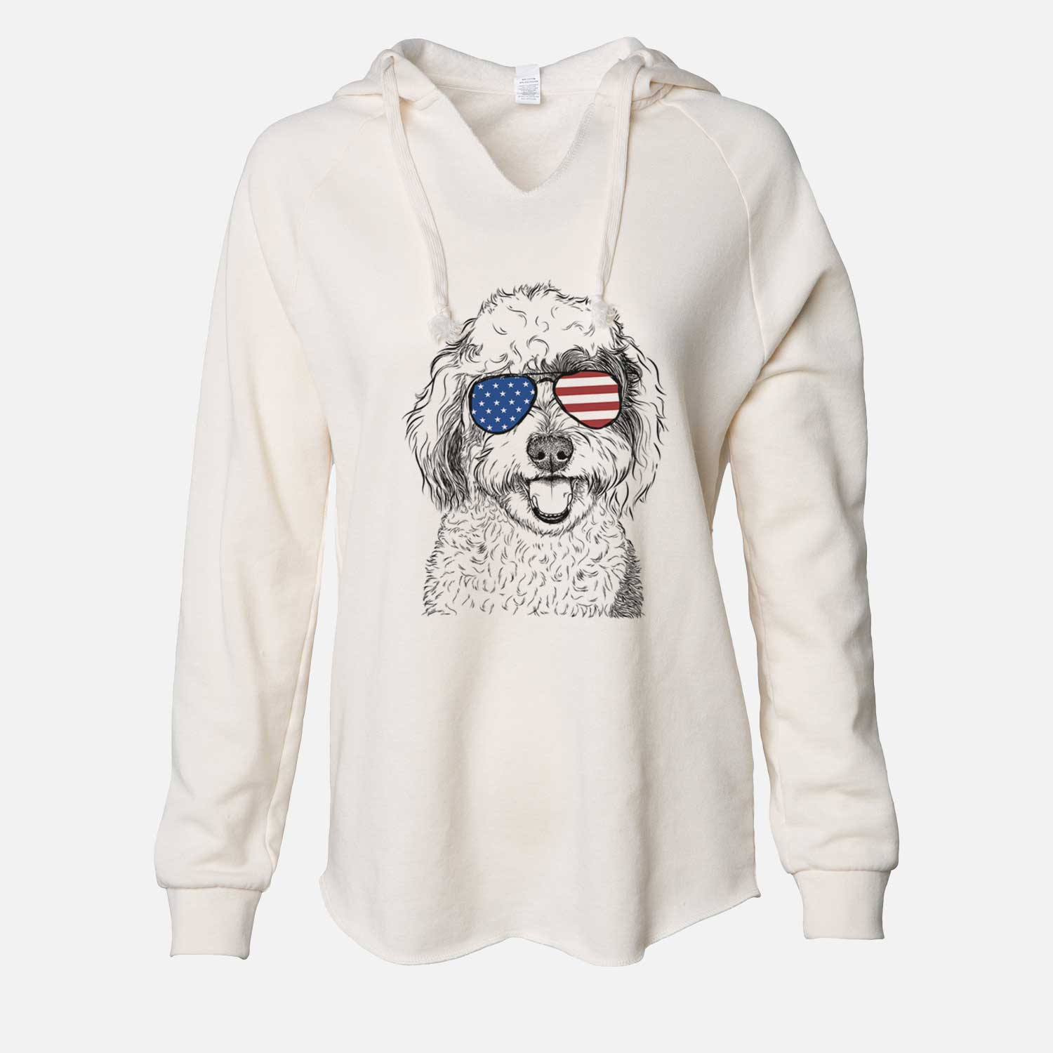 USA Sherlock the Sheepadoodle - Cali Wave Hooded Sweatshirt