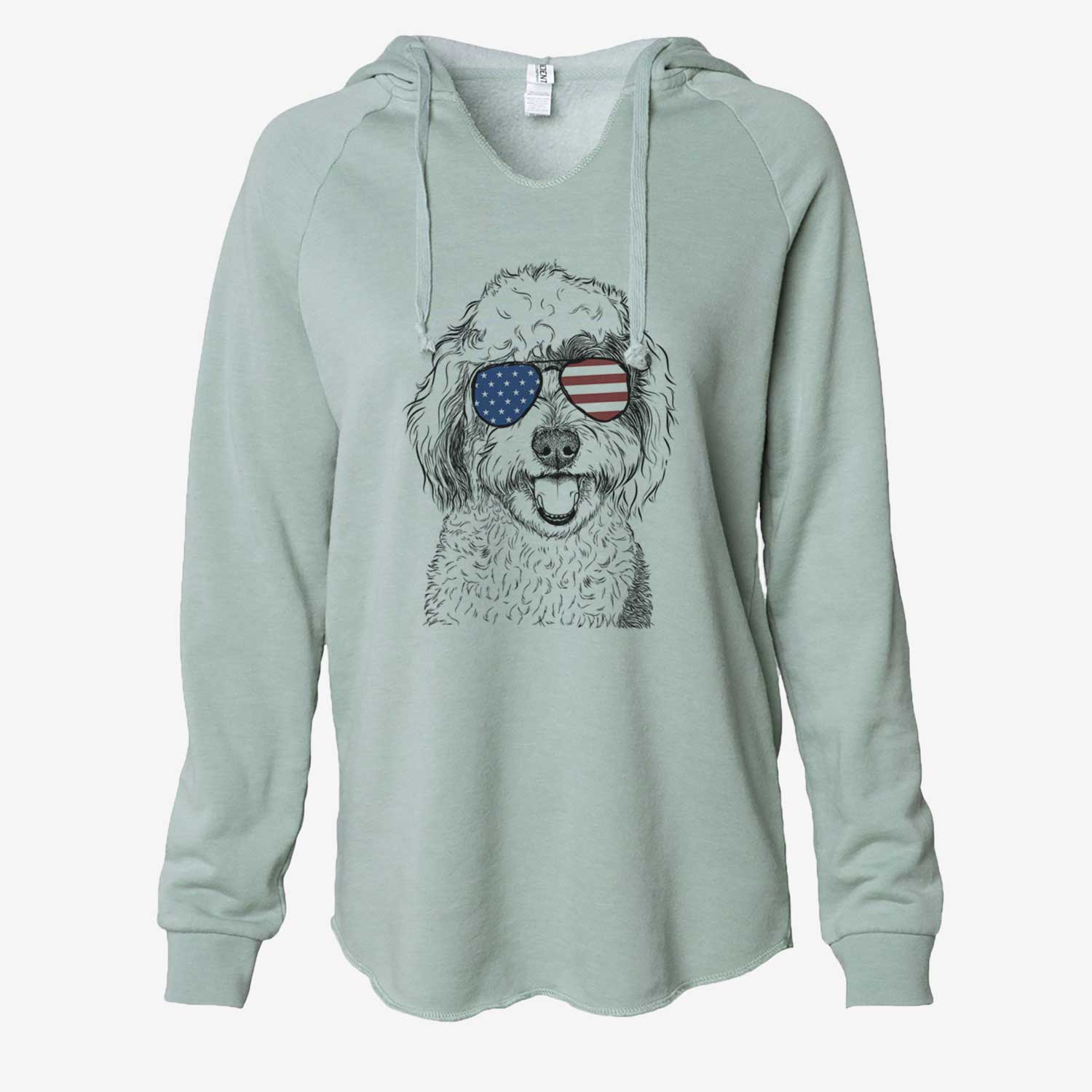 USA Sherlock the Sheepadoodle - Cali Wave Hooded Sweatshirt