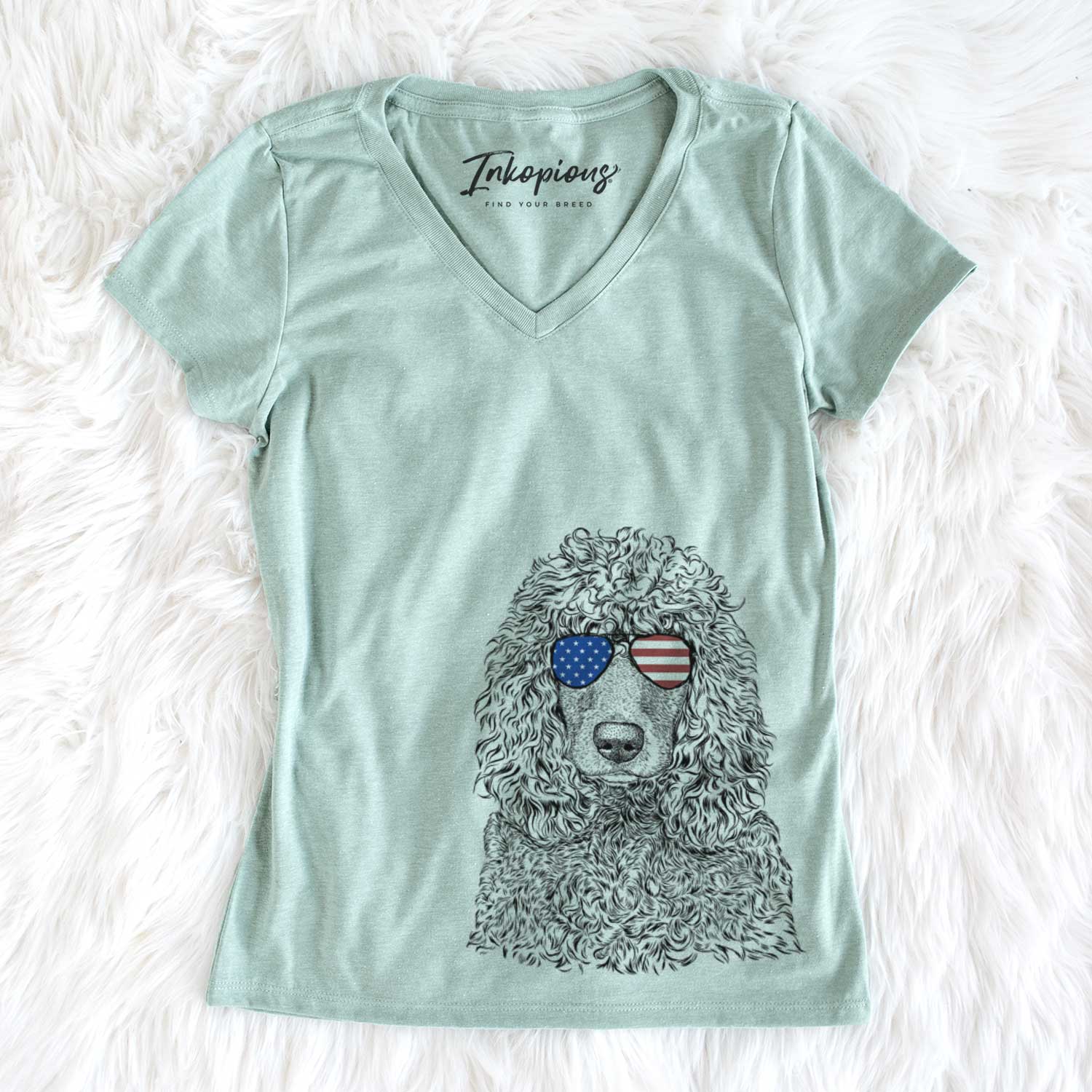 USA Shilo the Irish Water Spaniel - Women's Perfect V-neck Shirt