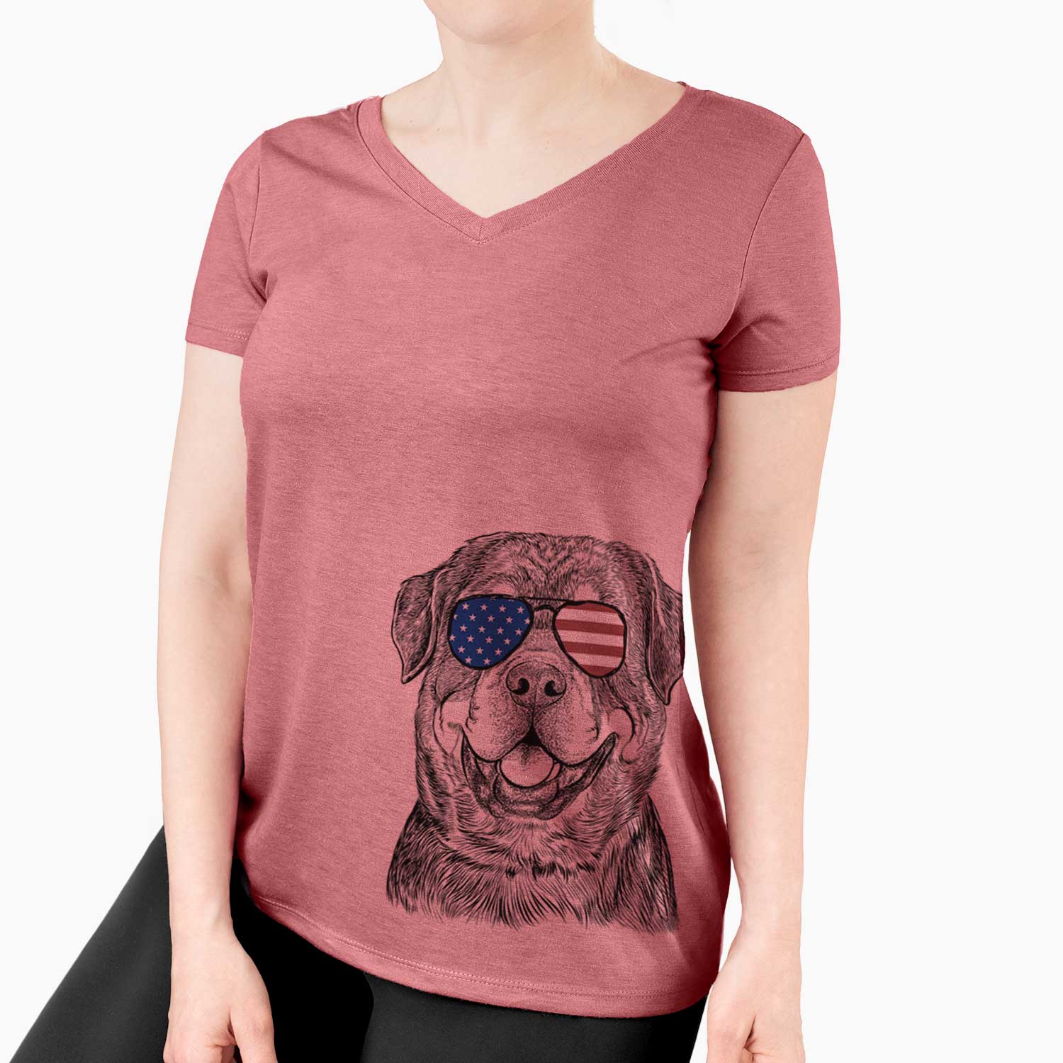 USA Sig the Rottweiler - Women's Perfect V-neck Shirt