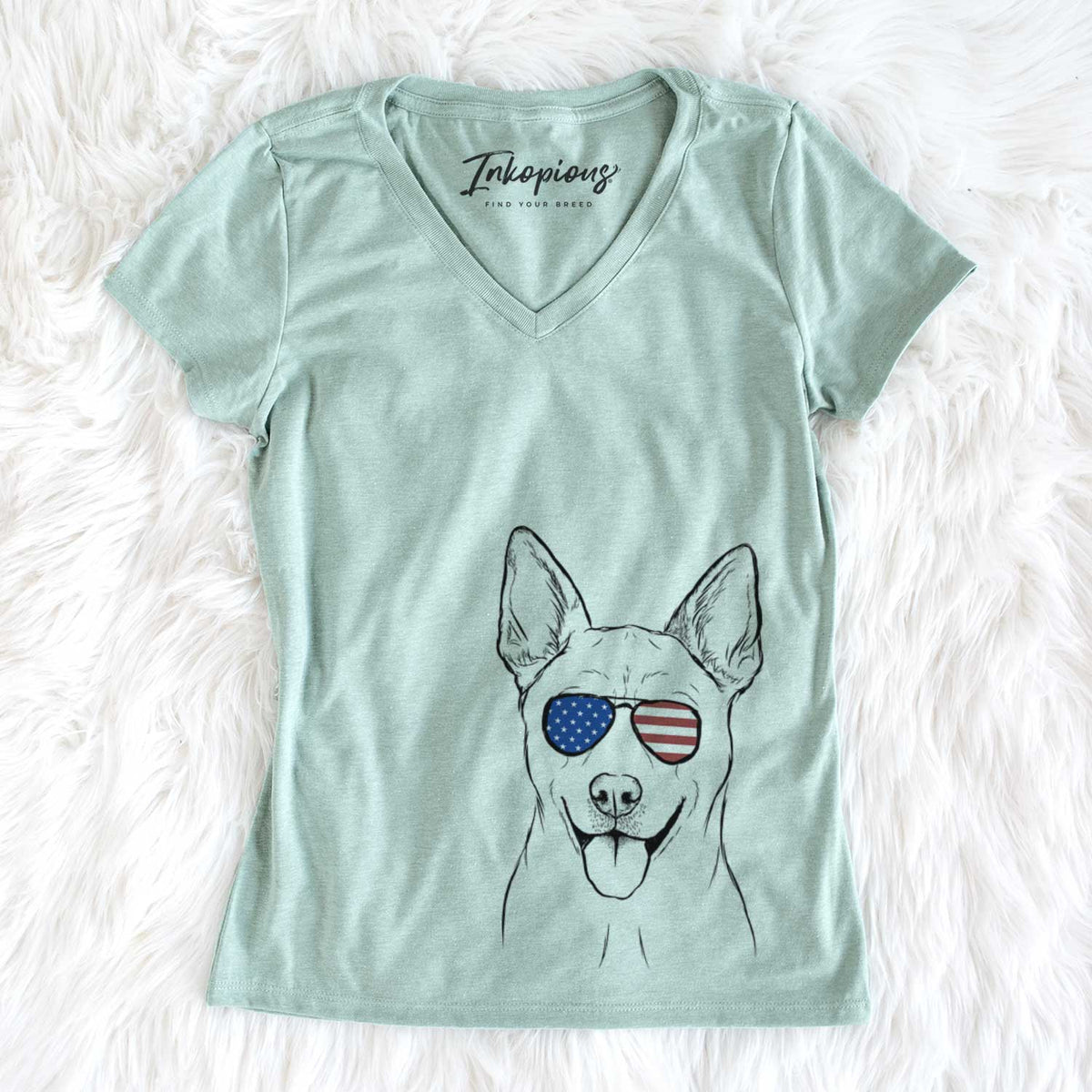 USA Silly Lilly the Mixed Breed - Women's Perfect V-neck Shirt