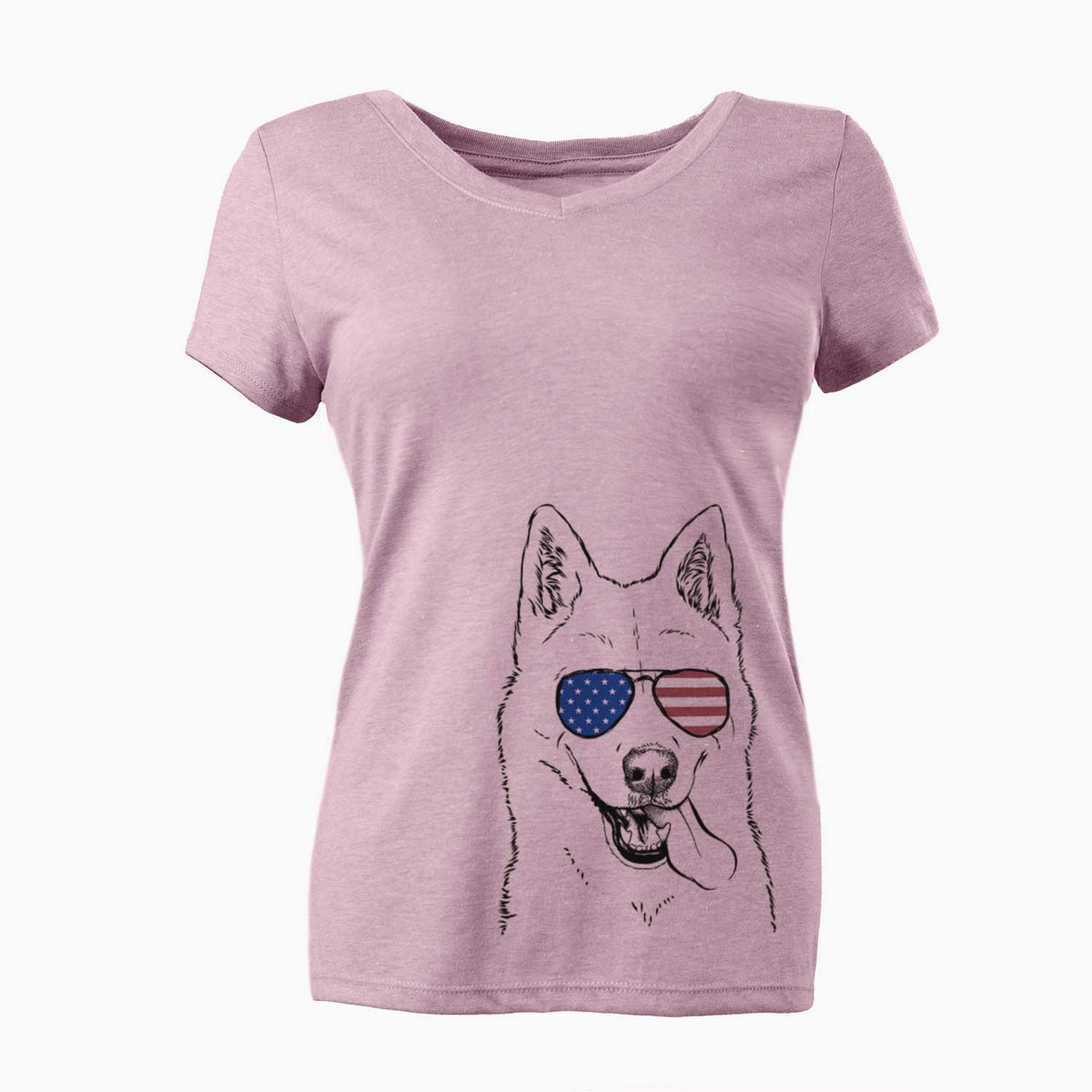USA Sinatra  the Siberian Husky - Women's Perfect V-neck Shirt