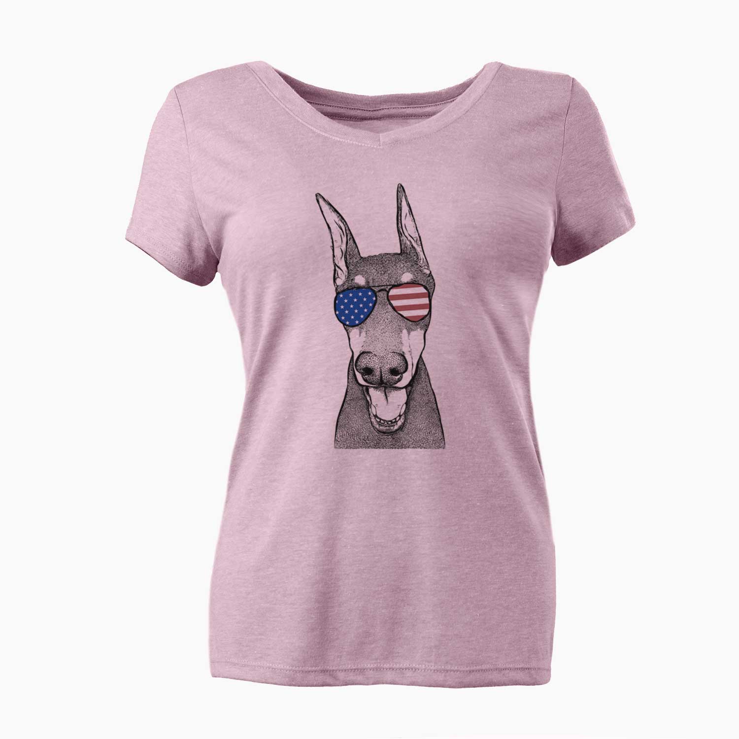USA Sir Duke the Doberman Pinscher - Women's Perfect V-neck Shirt