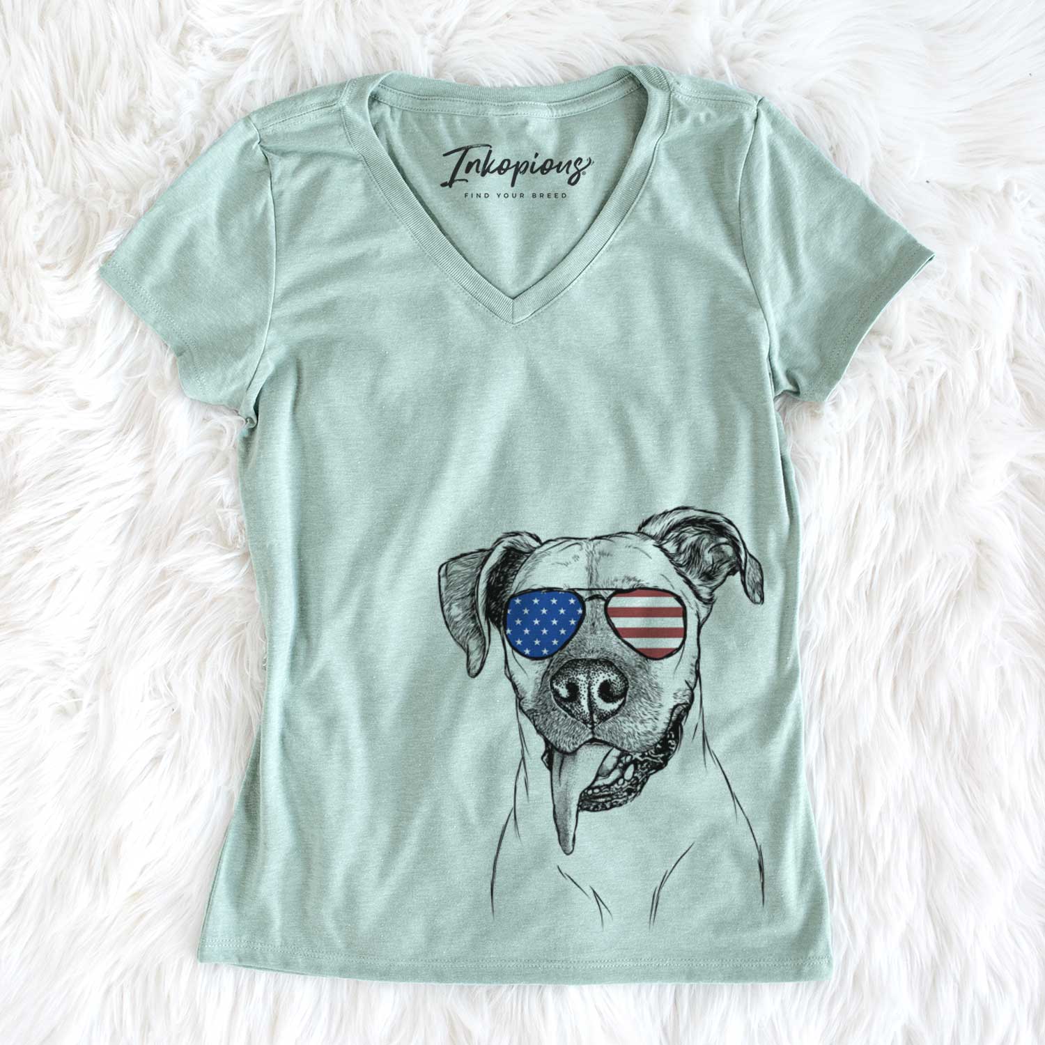 USA Sir Jake the Boxer - Women's Perfect V-neck Shirt