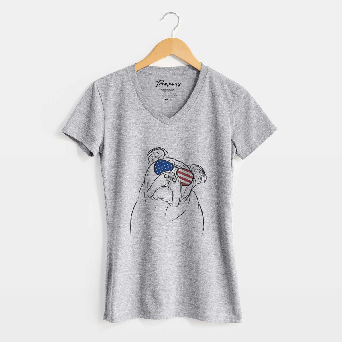 USA Sir Louis the English Bulldog - Women&#39;s Perfect V-neck Shirt